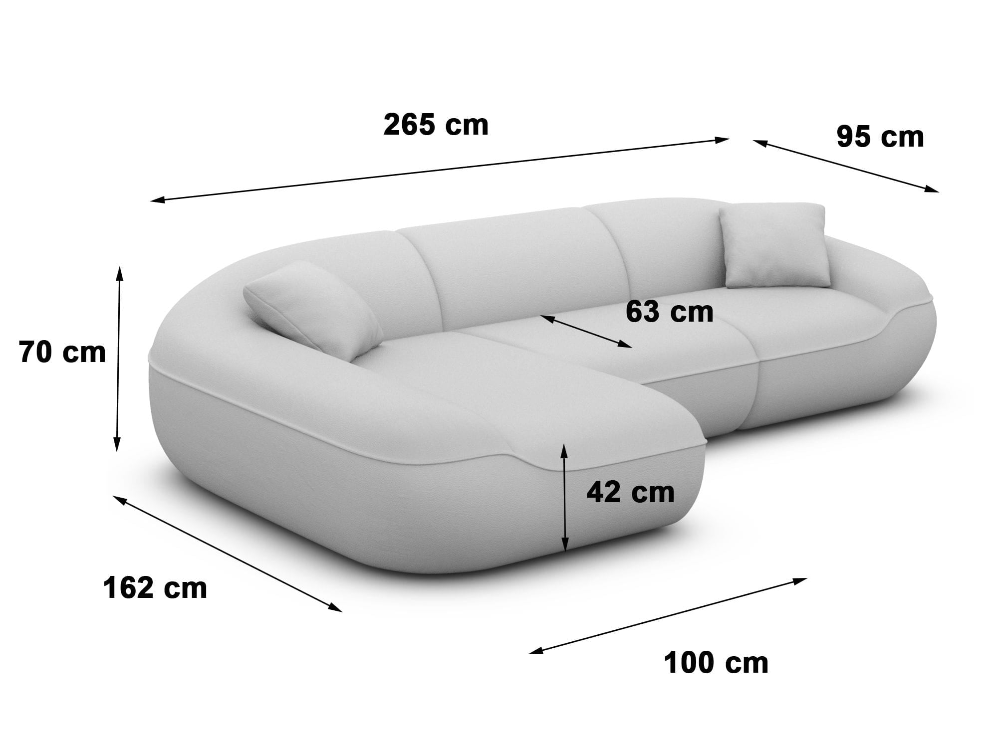 Polster Ecksofa Solmare L-Form kurz Beige