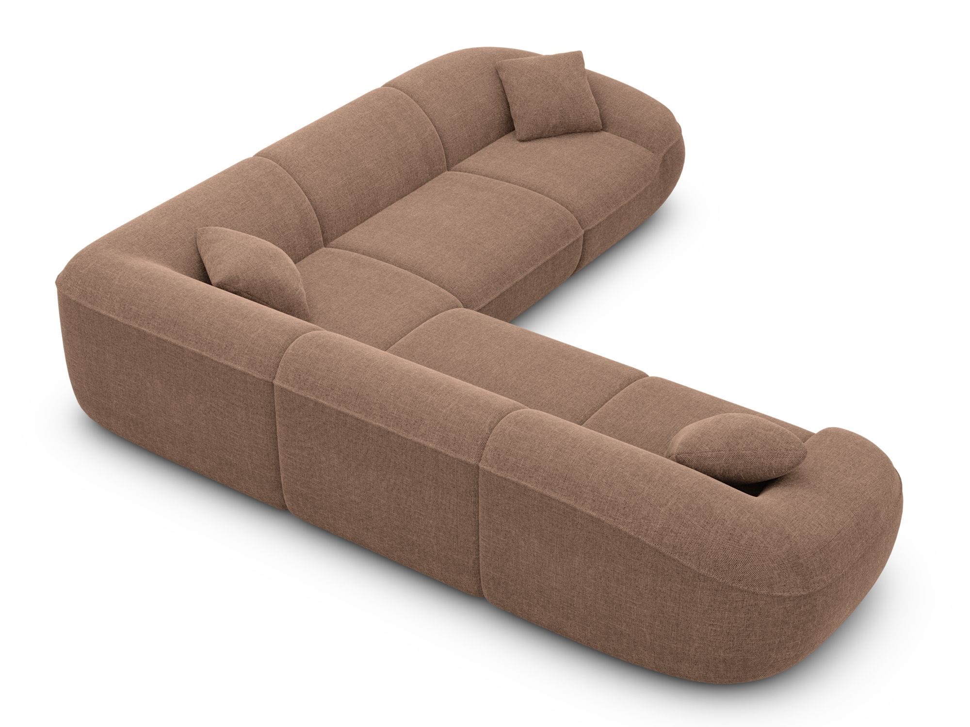 Stoff Ecksofa Solmare L-Form Braun