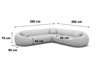 Stoff Ecksofa Solmare L-Form Braun