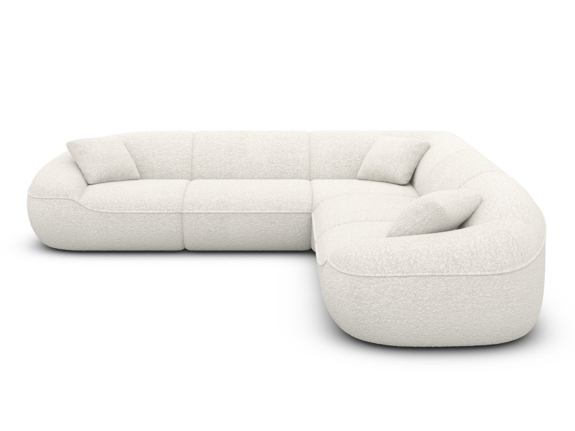 Stoff Ecksofa Solmare L-Form Weiß