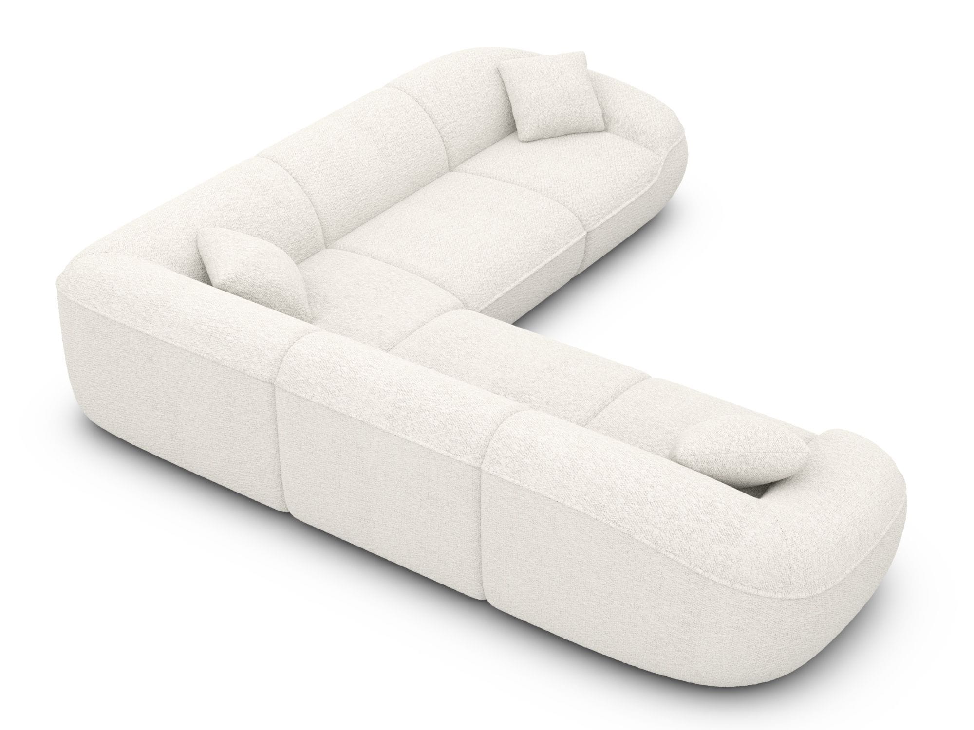 Stoff Ecksofa Solmare L-Form Weiß