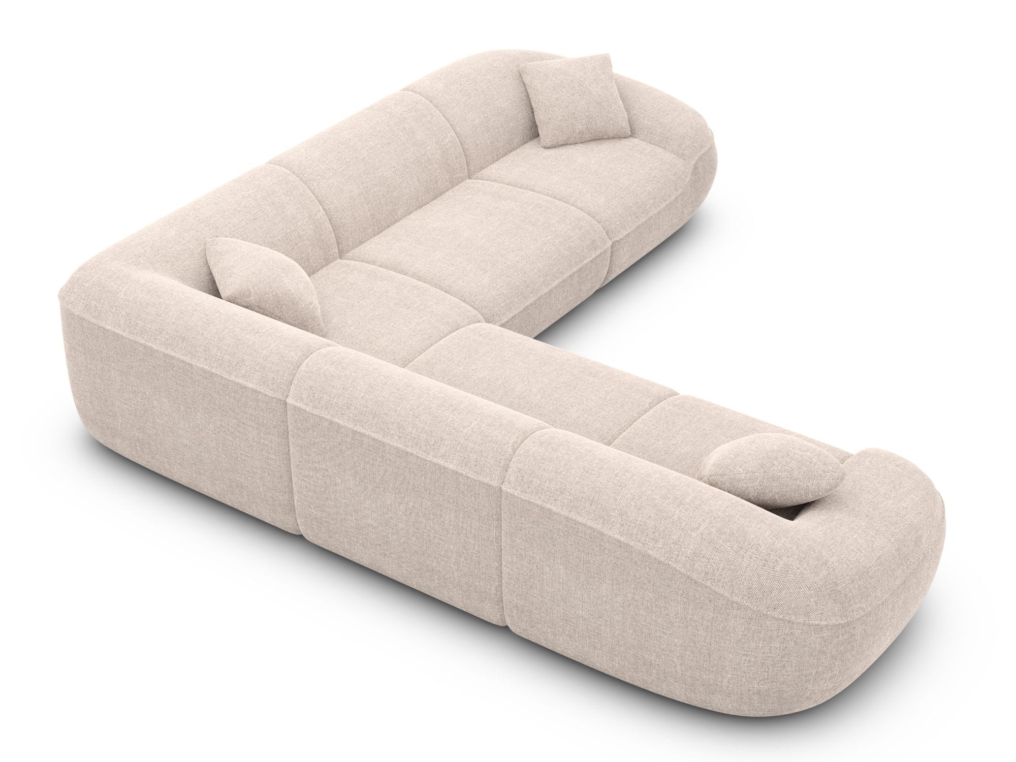 Stoff Ecksofa Solmare L-Form Beige