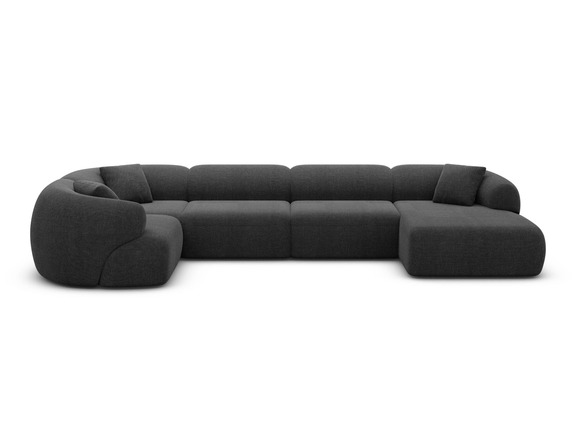 Wohnlandschaft Monteluna XL U-Form in Stoff Schwarz