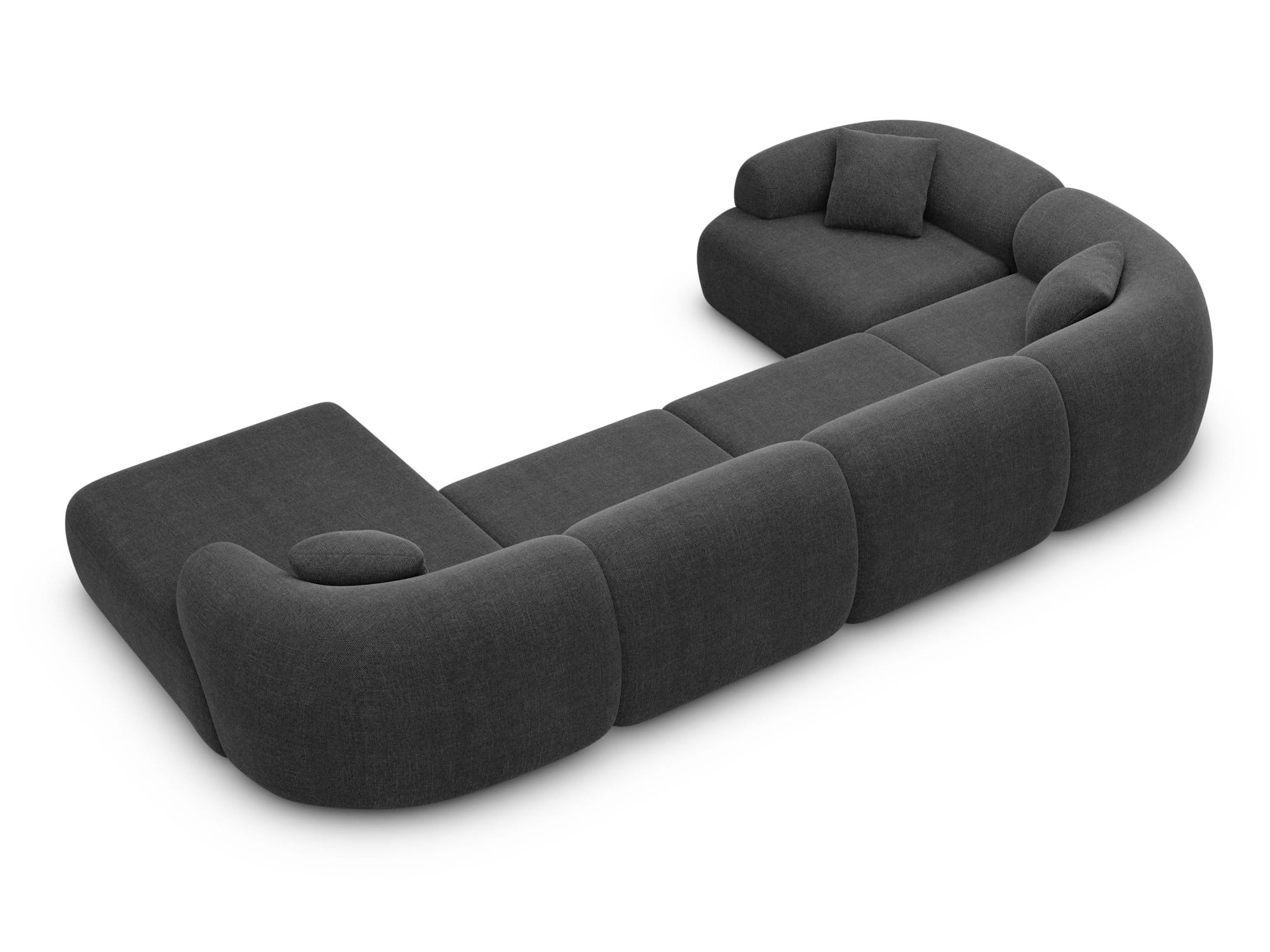 Wohnlandschaft Monteluna XL U-Form in Stoff Schwarz