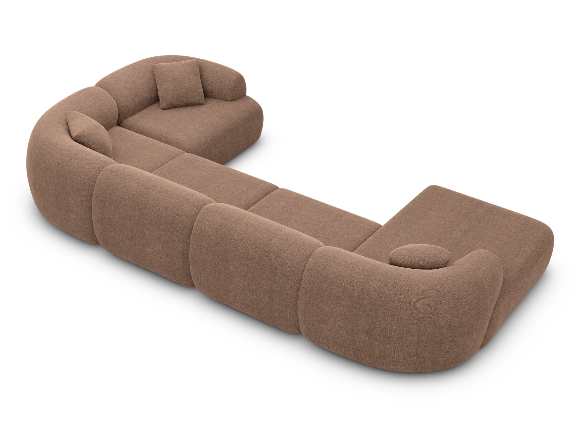 Wohnlandschaft Monteluna XL U-Form in Stoff Braun