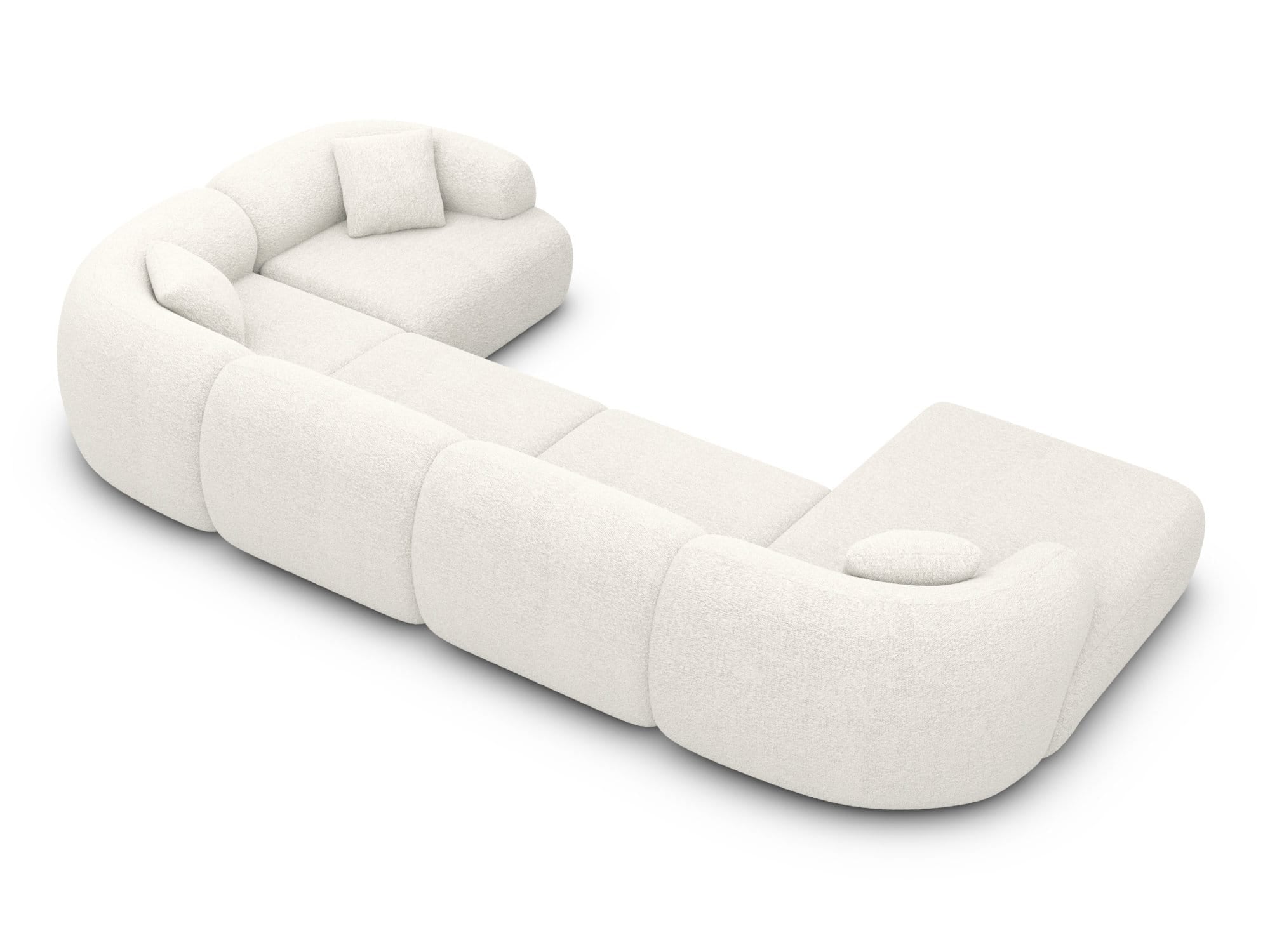 Wohnlandschaft Monteluna XL U-Form in Stoff Weiß