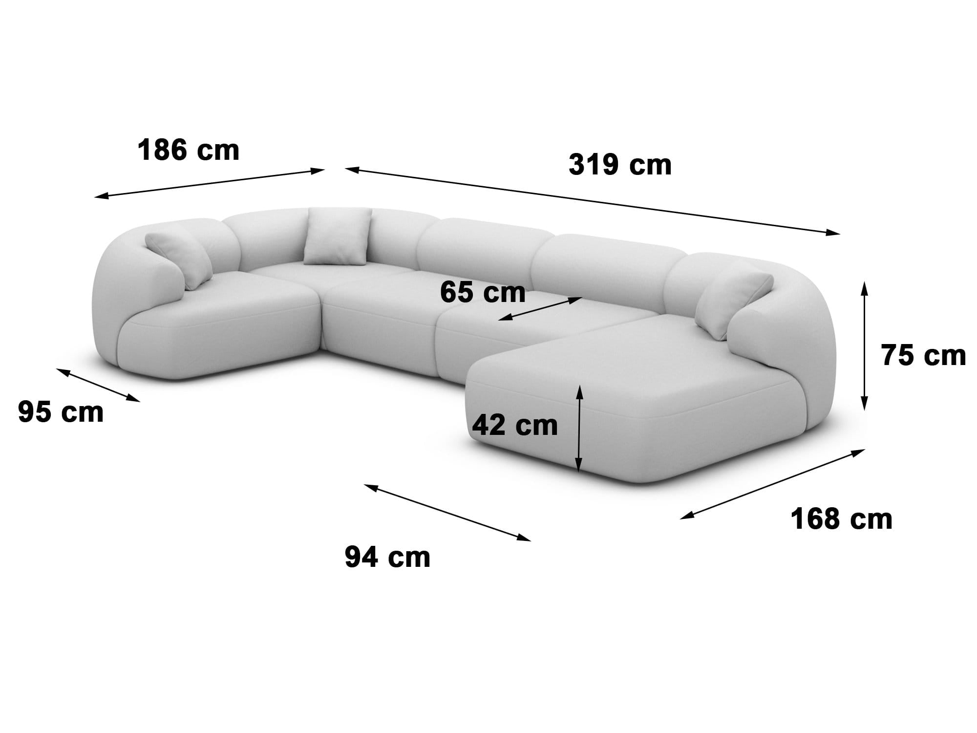Wohnlandschaft Monteluna XL in Stoff graphite