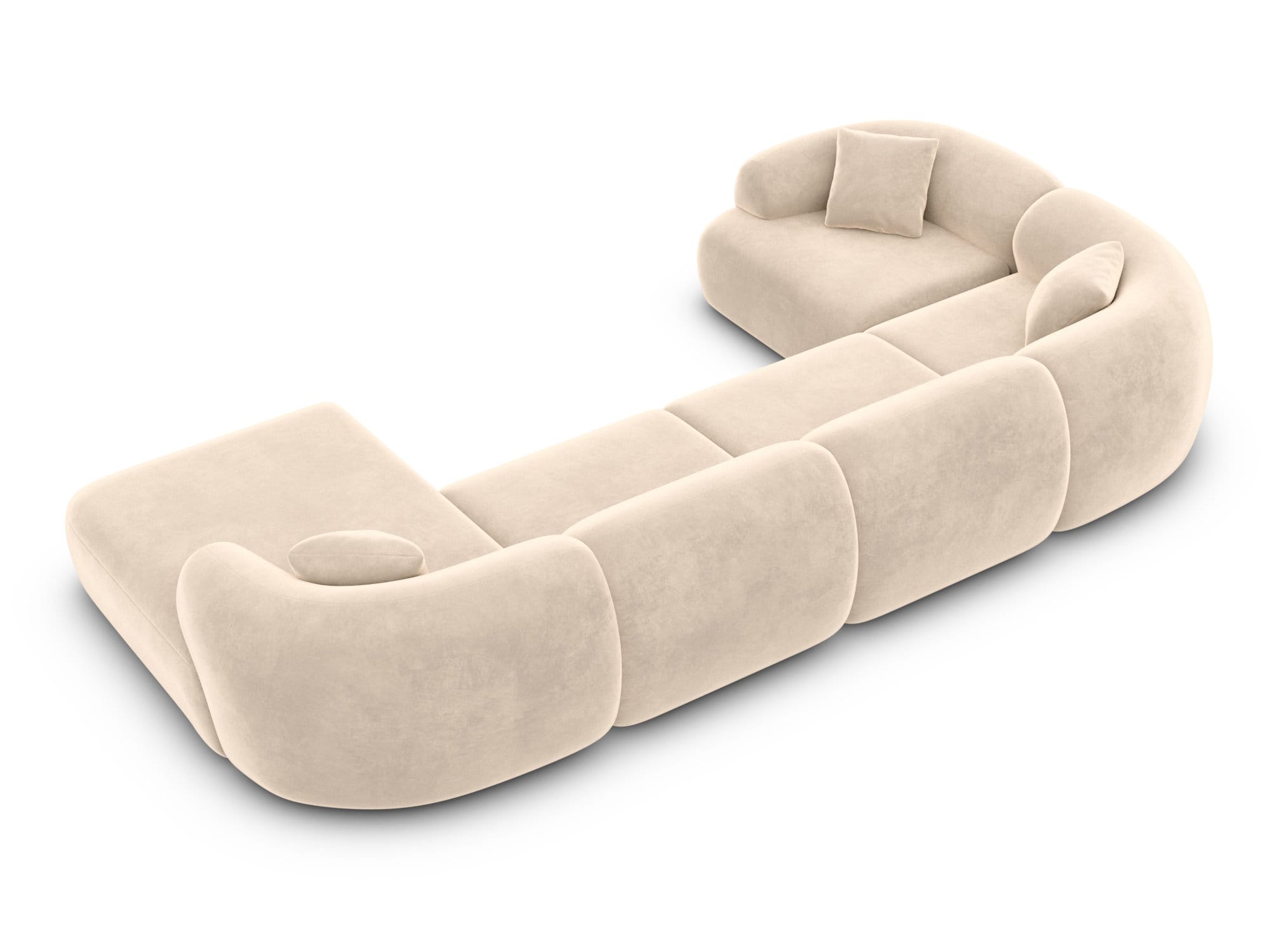 Wohnlandschaft Monteluna XL U-Form in Stoff Creme