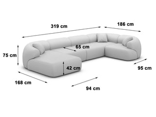 Wohnlandschaft Monteluna XL U-Form in Stoff Beige