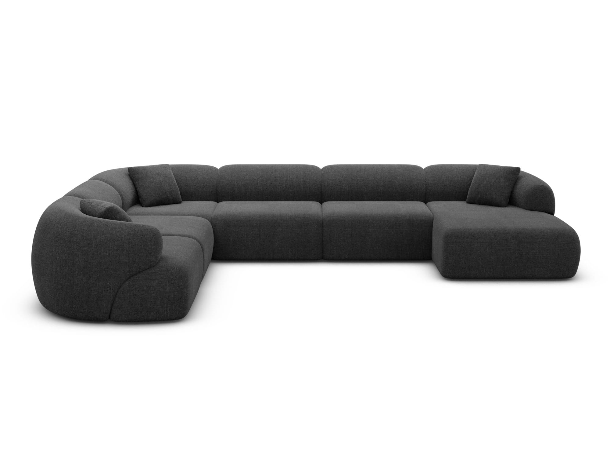 Wohnlandschaft Monteluna XXL U-Form in Stoff Schwarz