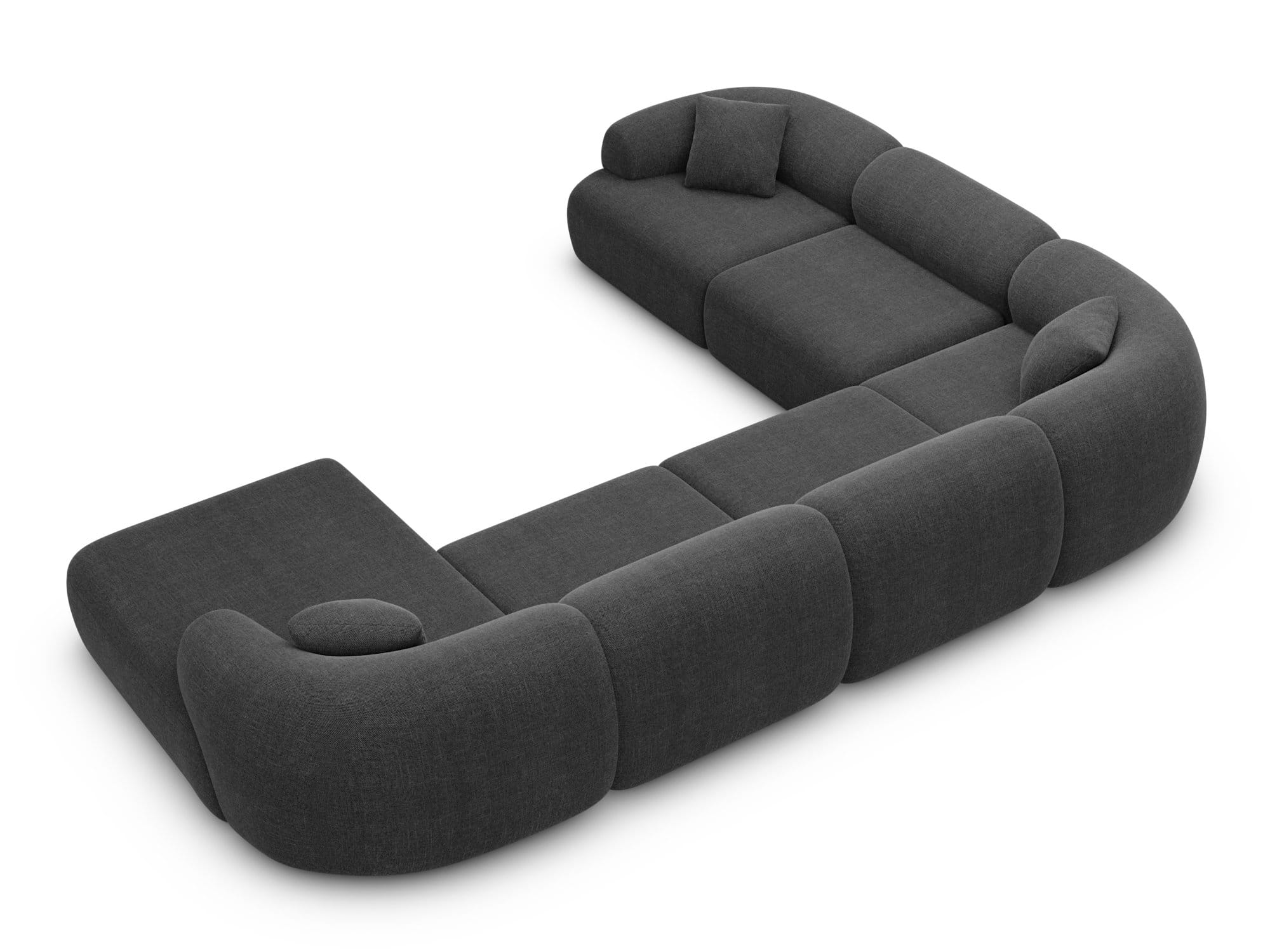 Wohnlandschaft Monteluna XXL U-Form in Stoff Schwarz