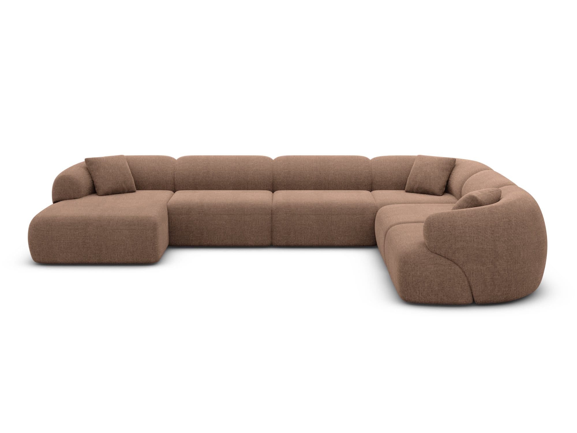 Wohnlandschaft Monteluna XXL U-Form in Stoff Braun