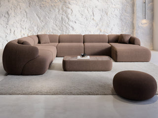 Wohnlandschaft Monteluna XXL U-Form in Stoff Braun