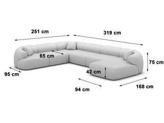 Wohnlandschaft Monteluna XXL U-Form in Stoff Braun