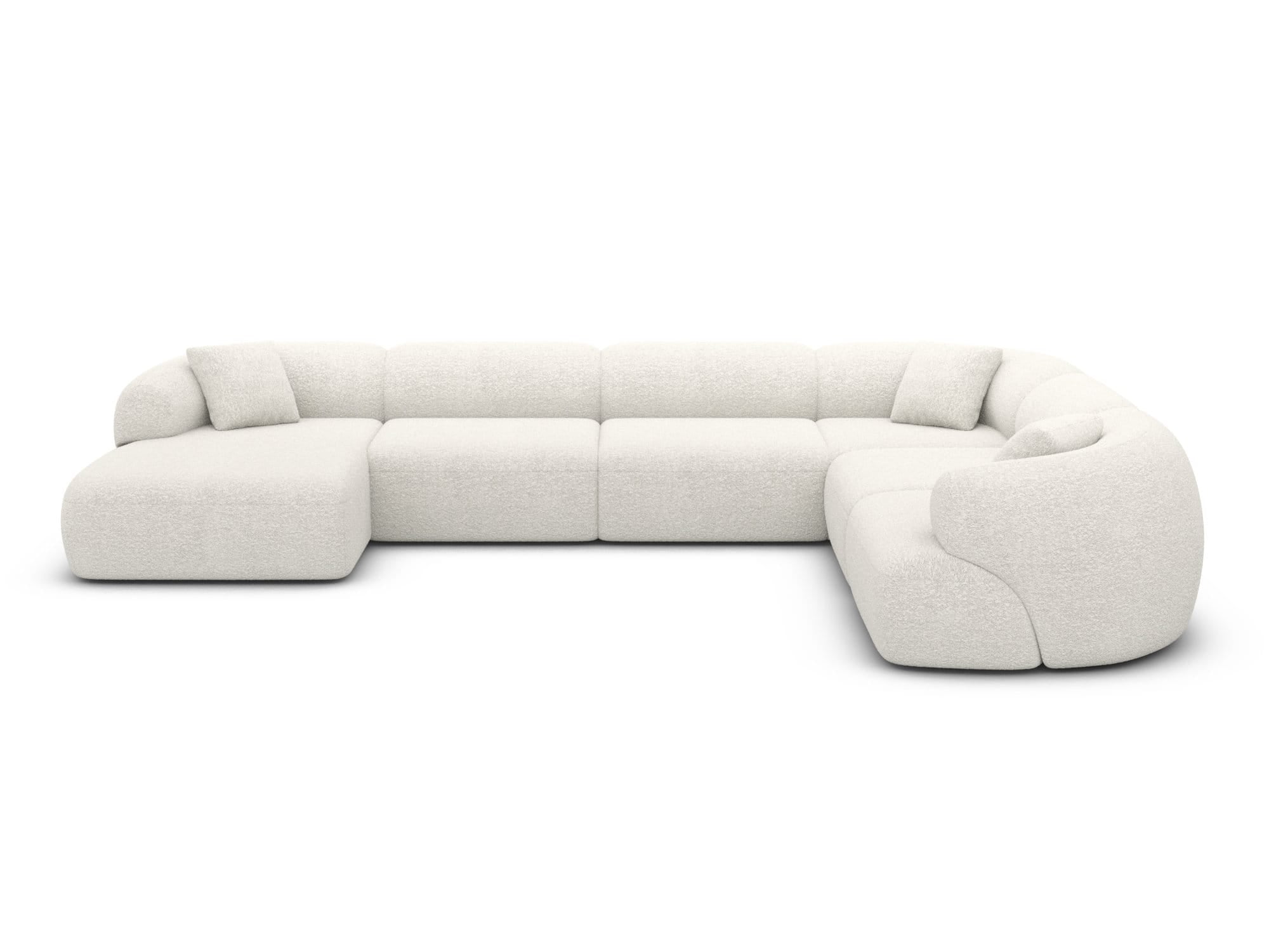 Wohnlandschaft Monteluna XXL U-Form in Stoff Weiß