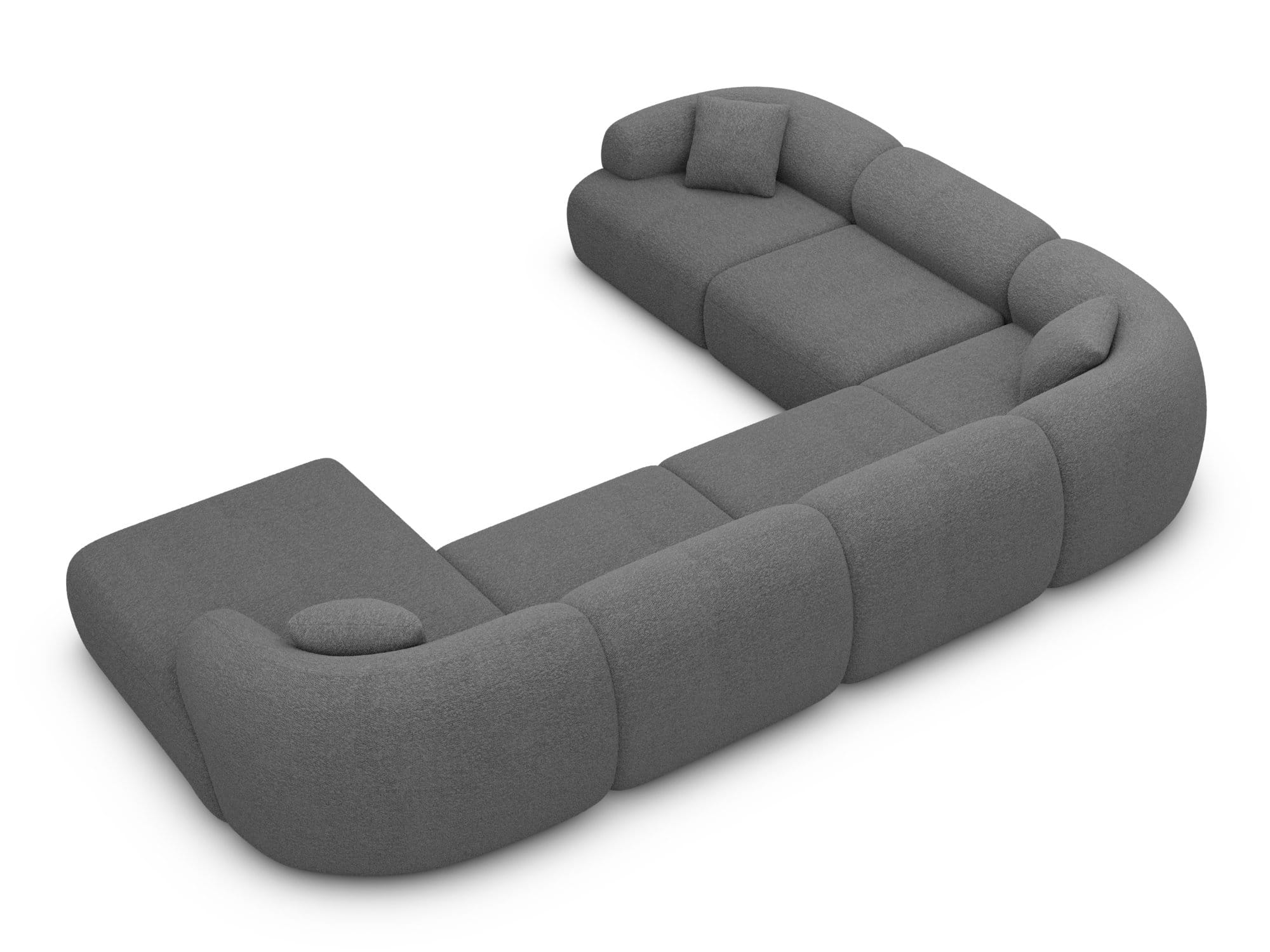 Wohnlandschaft Monteluna XXL U-Form in Stoff Graphite