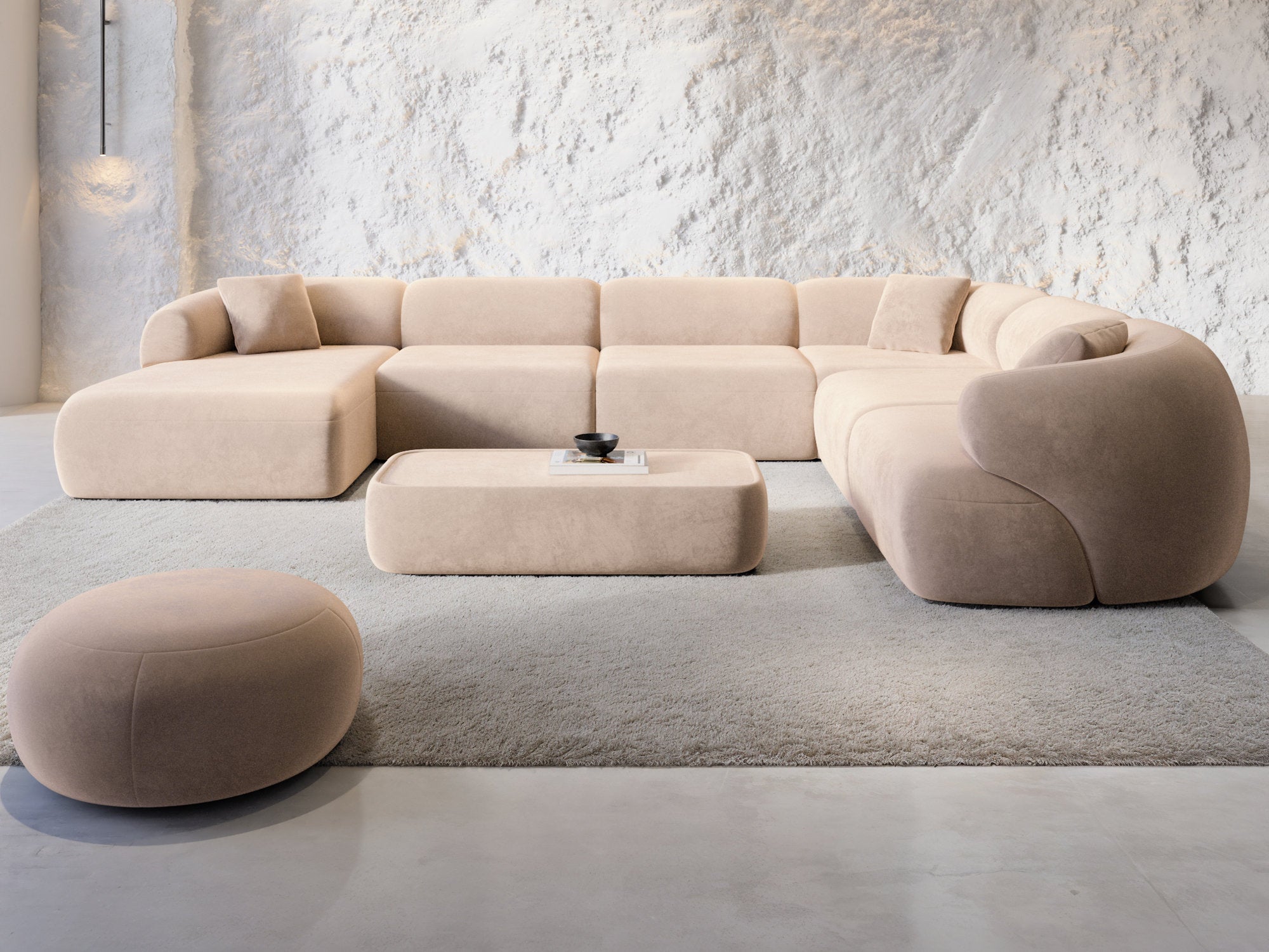Polster Wohnlandschaft Monteluna XXL U-Form Beige