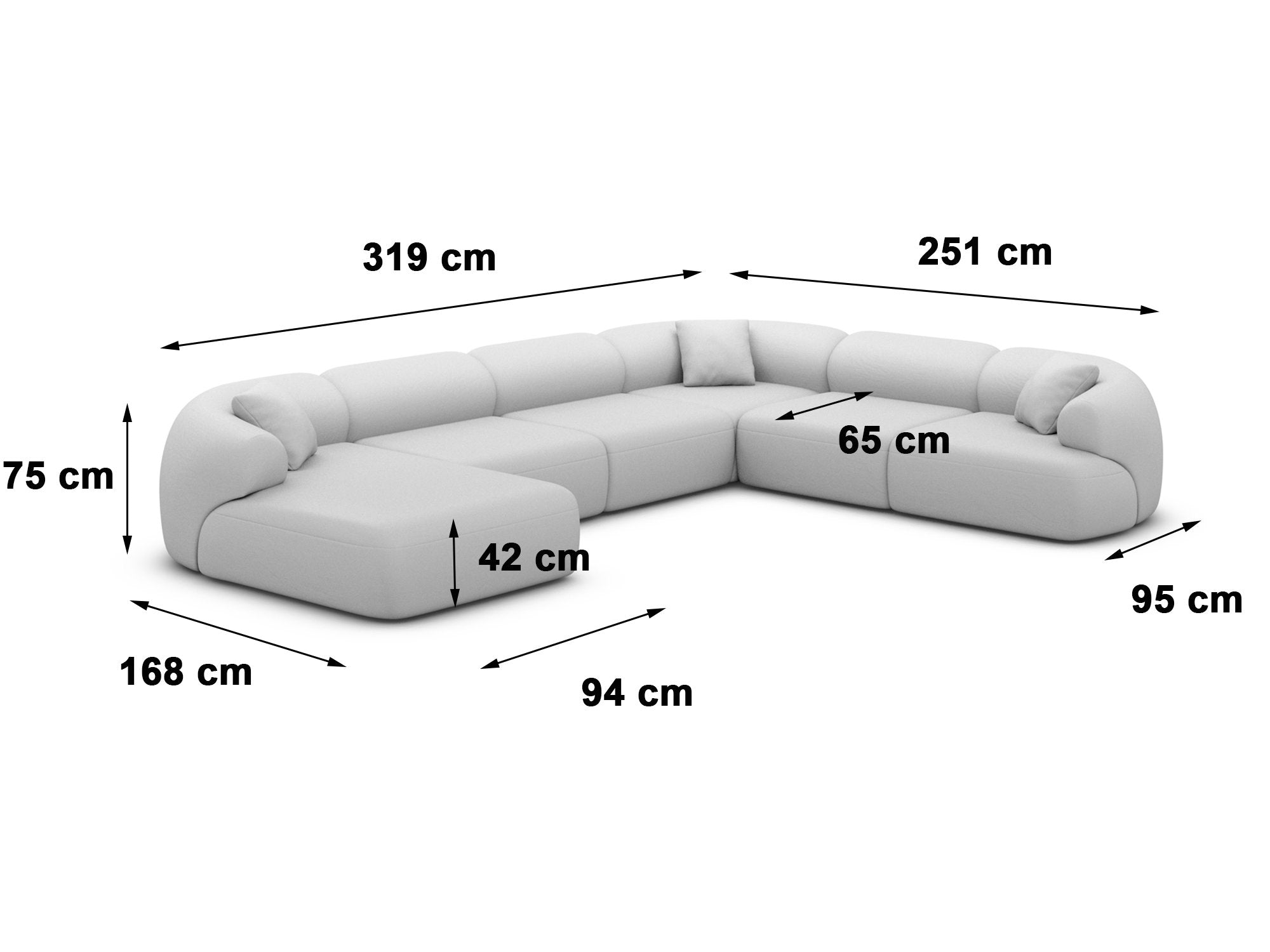 Polster Wohnlandschaft Monteluna XXL U-Form Beige