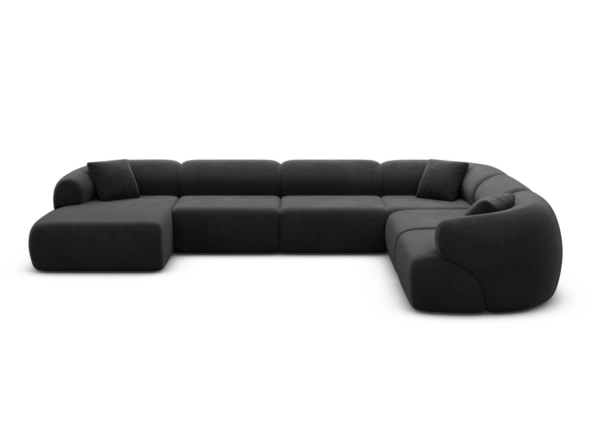 Wohnlandschaft Monteluna XXL U-Form in Stoff Schwarz