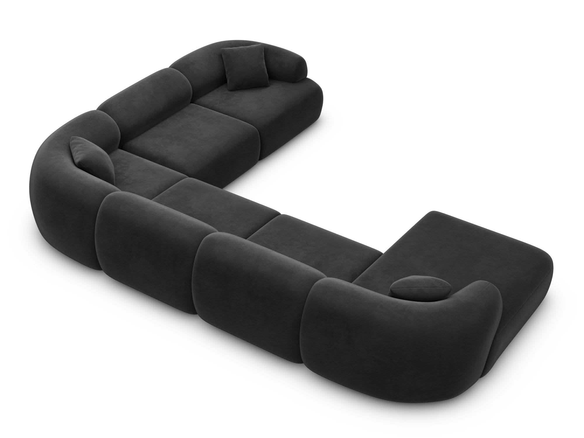 Wohnlandschaft Monteluna XXL U-Form in Stoff Schwarz