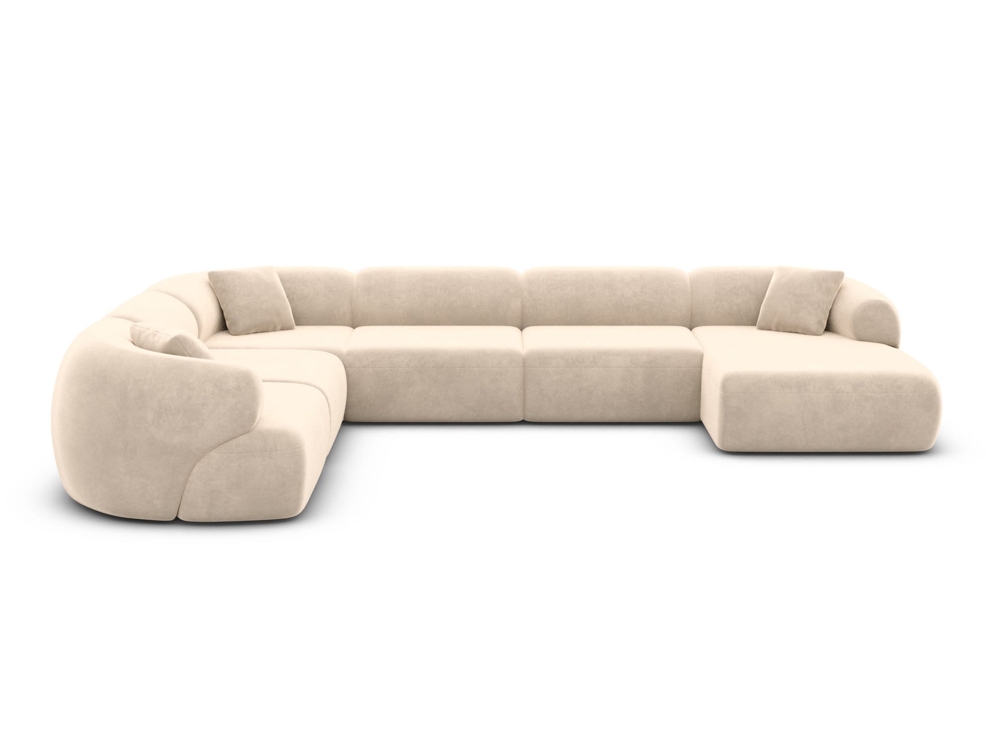 Wohnlandschaft Monteluna XXL U-Form in Stoff Creme