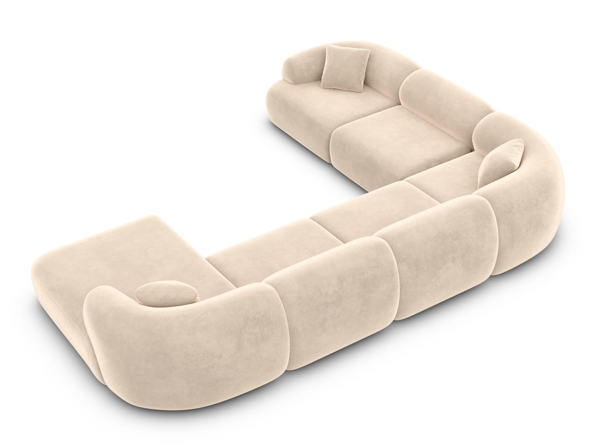 Wohnlandschaft Monteluna XXL U-Form in Stoff Creme