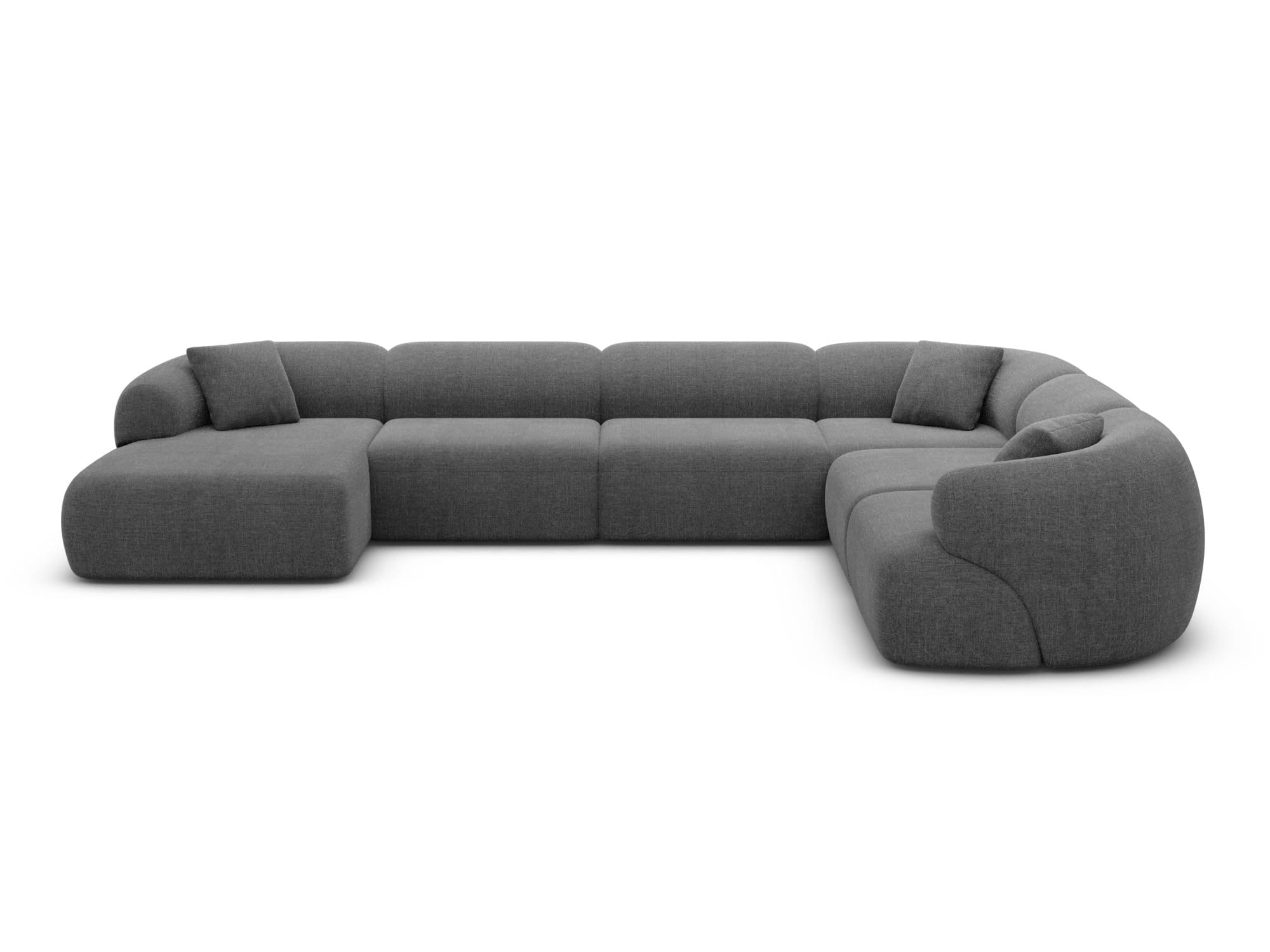 Wohnlandschaft Monteluna XXL U-Form in Stoff Anthrazit
