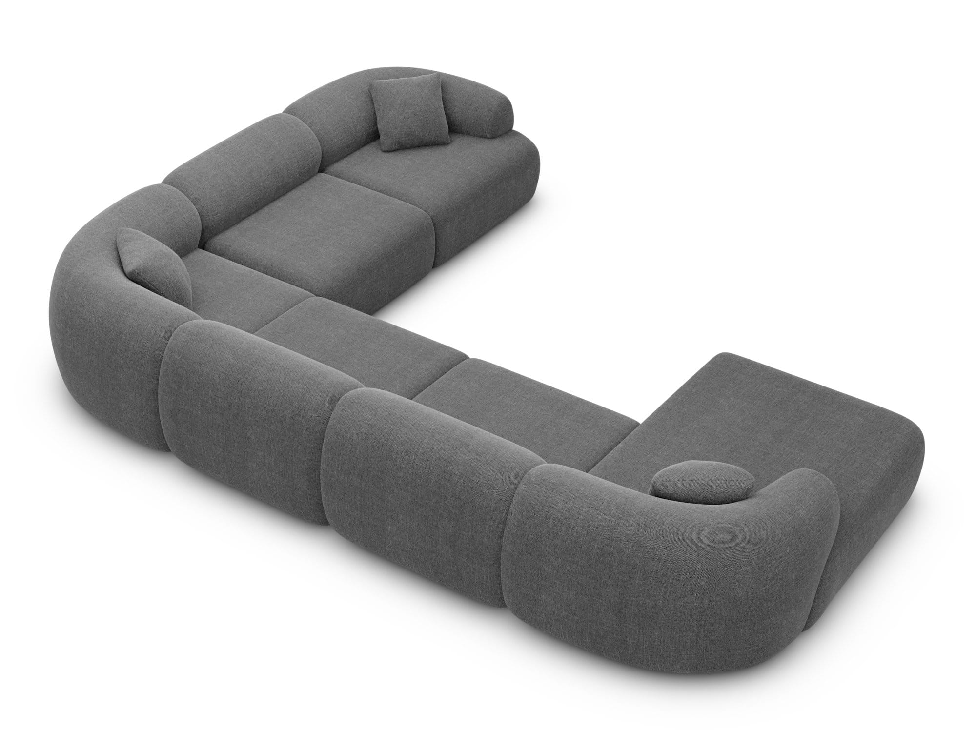 Wohnlandschaft Monteluna XXL U-Form in Stoff Anthrazit