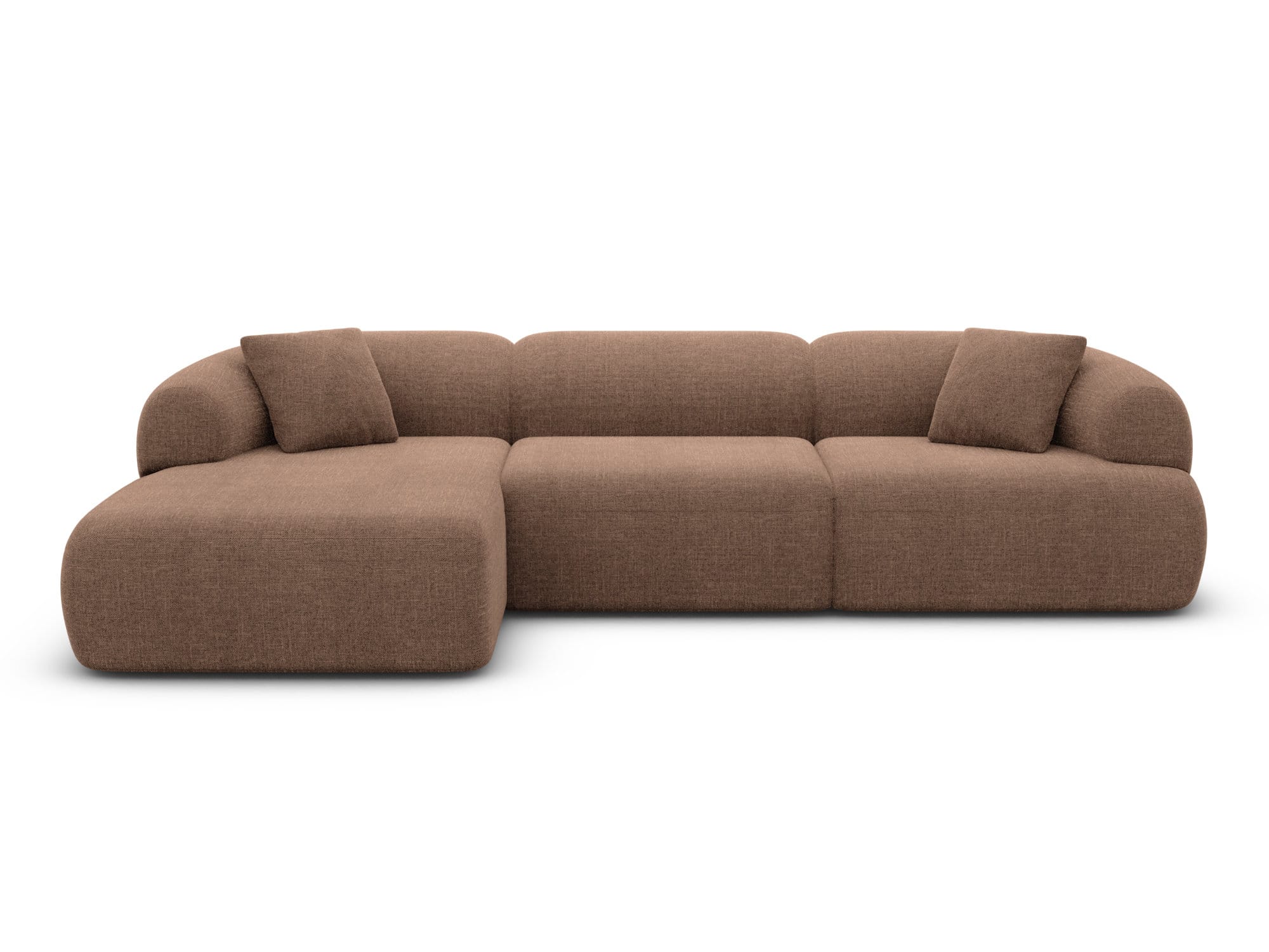 Stoff Ecksofa Monteluna L-Form Braun