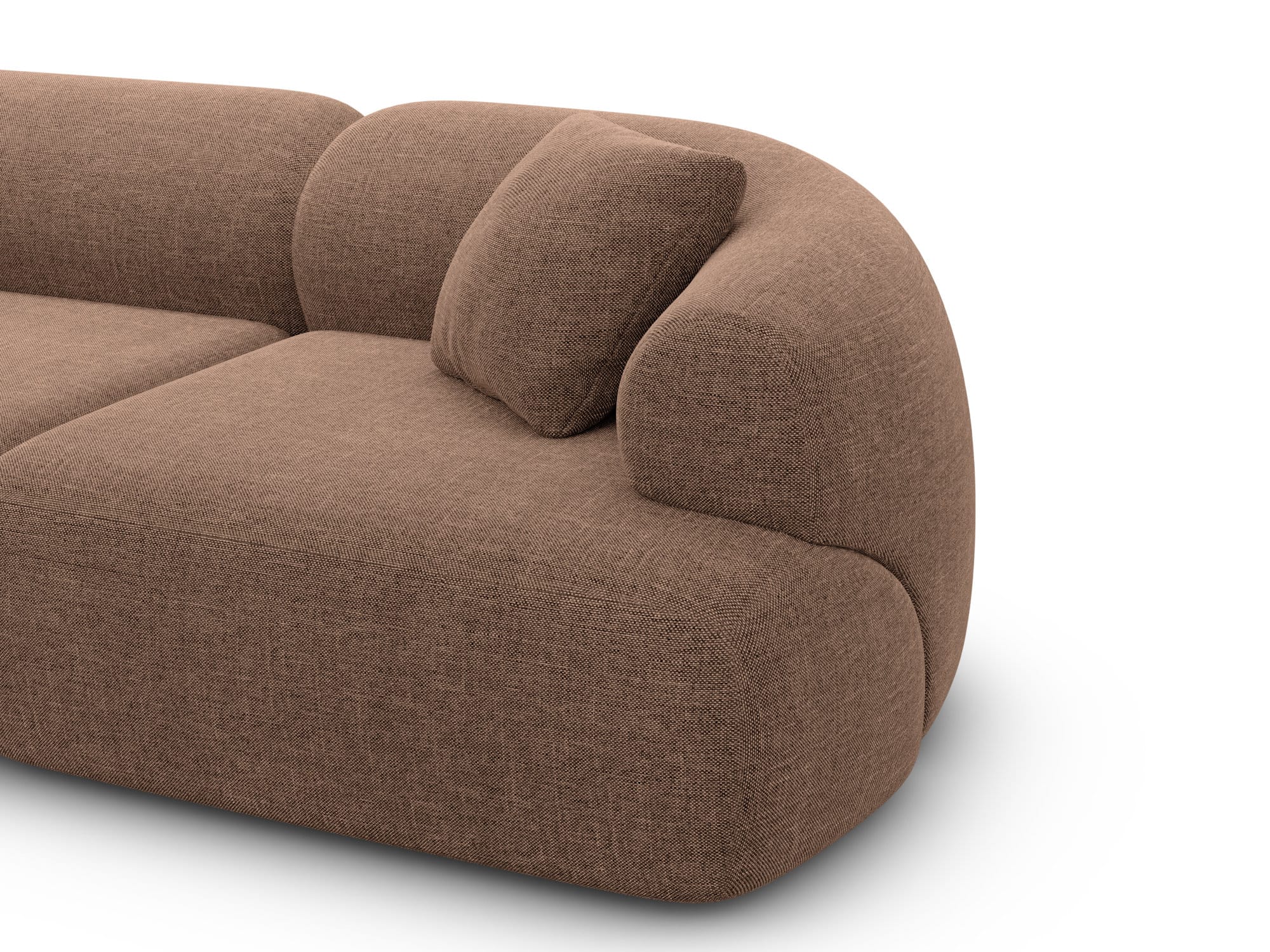 Stoff Ecksofa Monteluna L-Form Braun