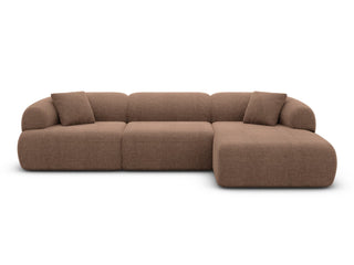 Stoff Ecksofa Monteluna L-Form Braun