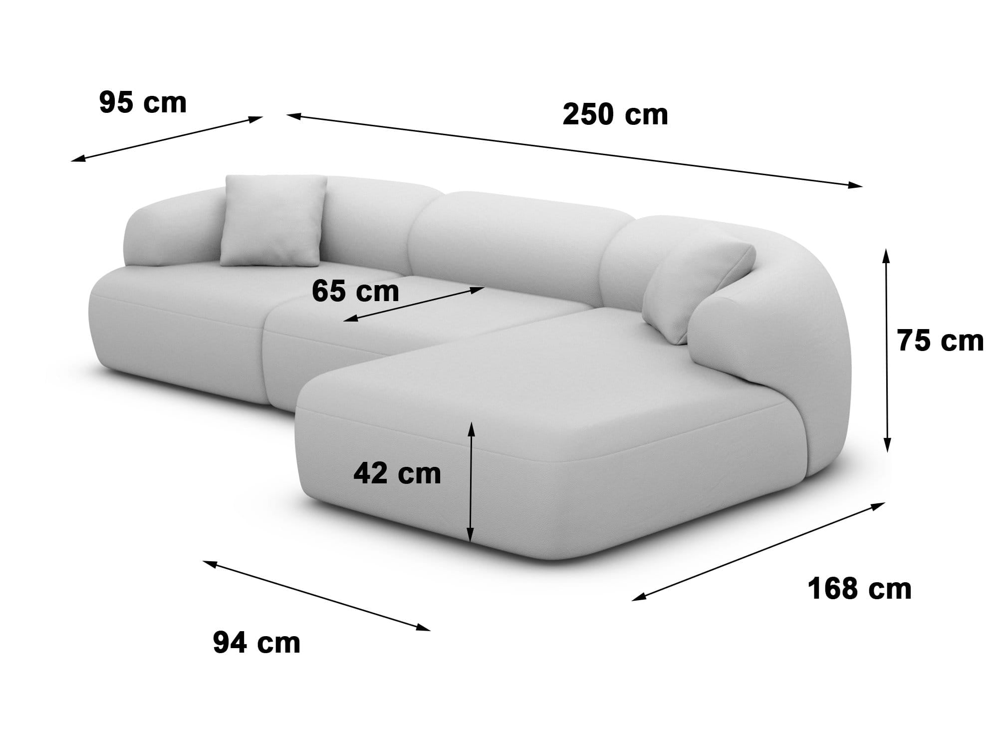 Stoff Ecksofa Monteluna L-Form Braun