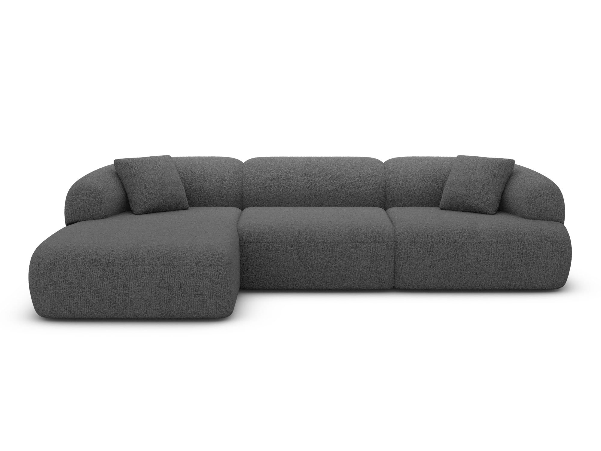 Stoff Ecksofa Monteluna L-Form Weiß