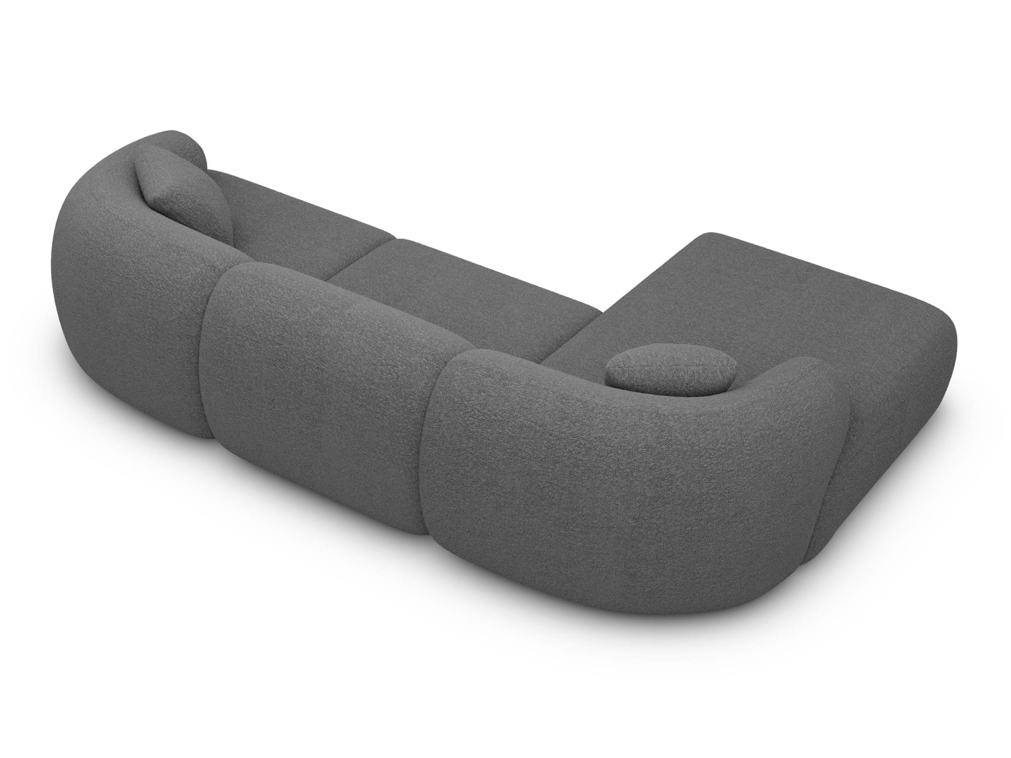Stoff Ecksofa Monteluna L-Form Weiß