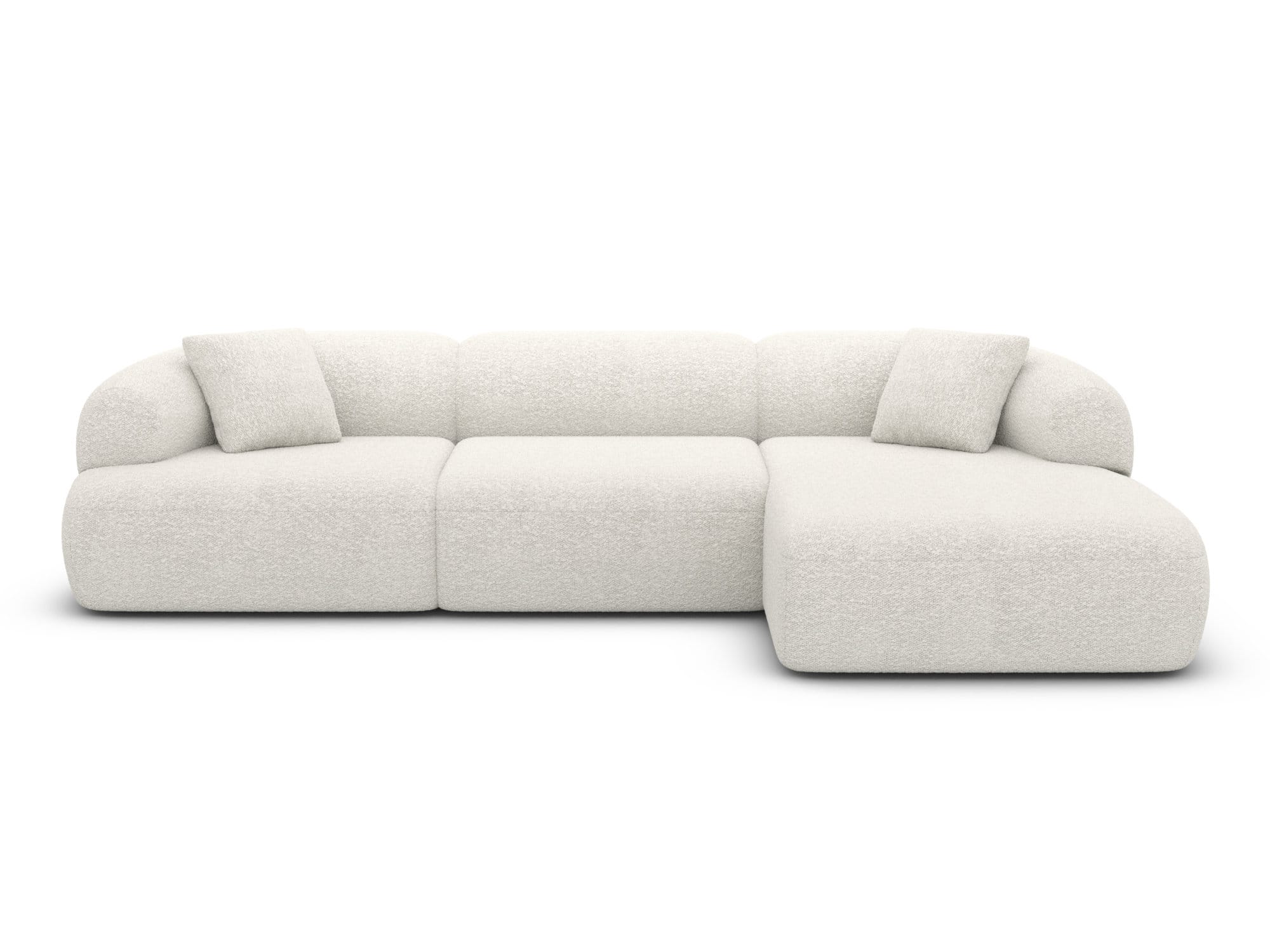 Stoff Ecksofa Monteluna L Form weiß
