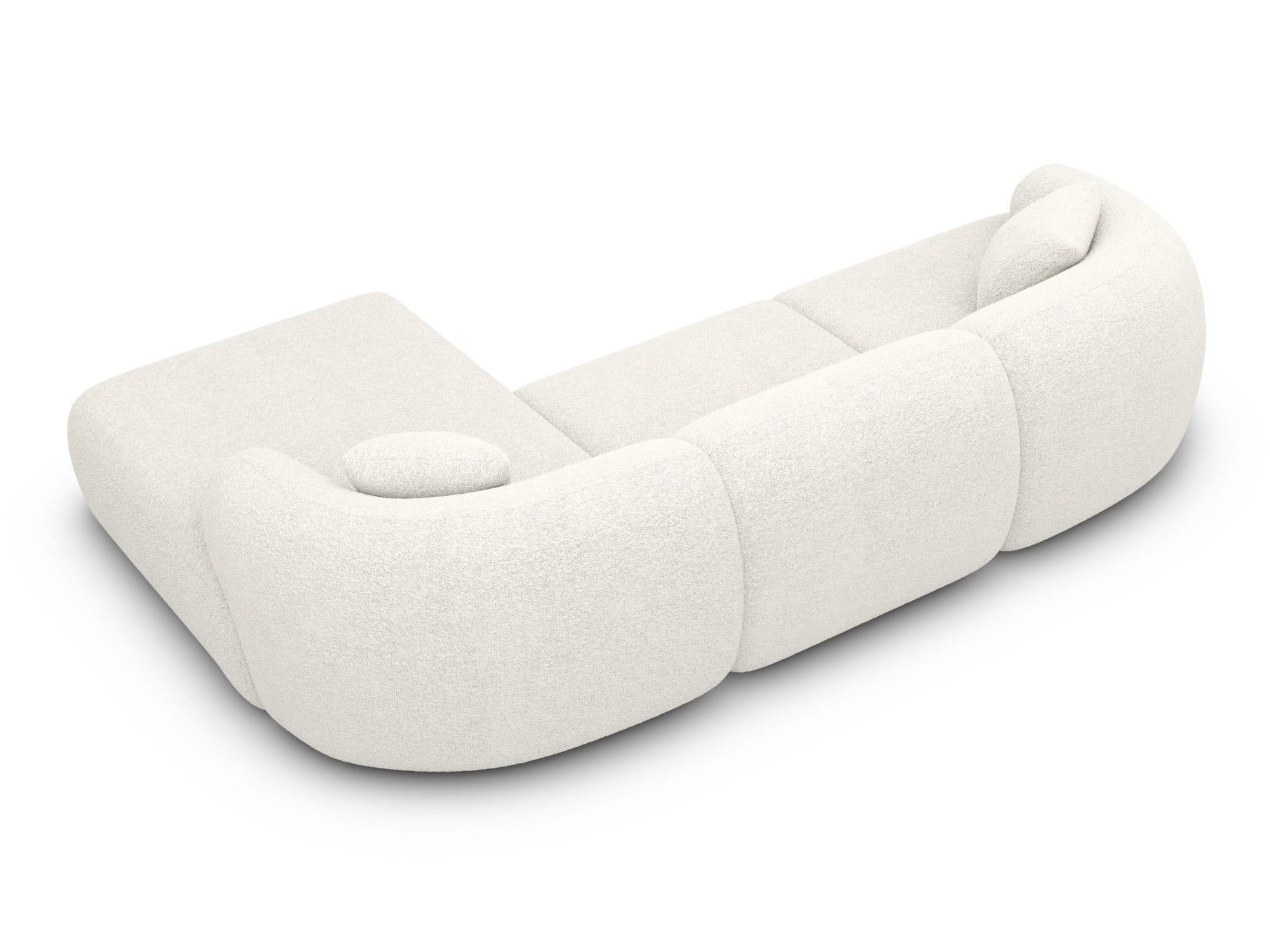 Stoff Ecksofa Monteluna L Form weiß