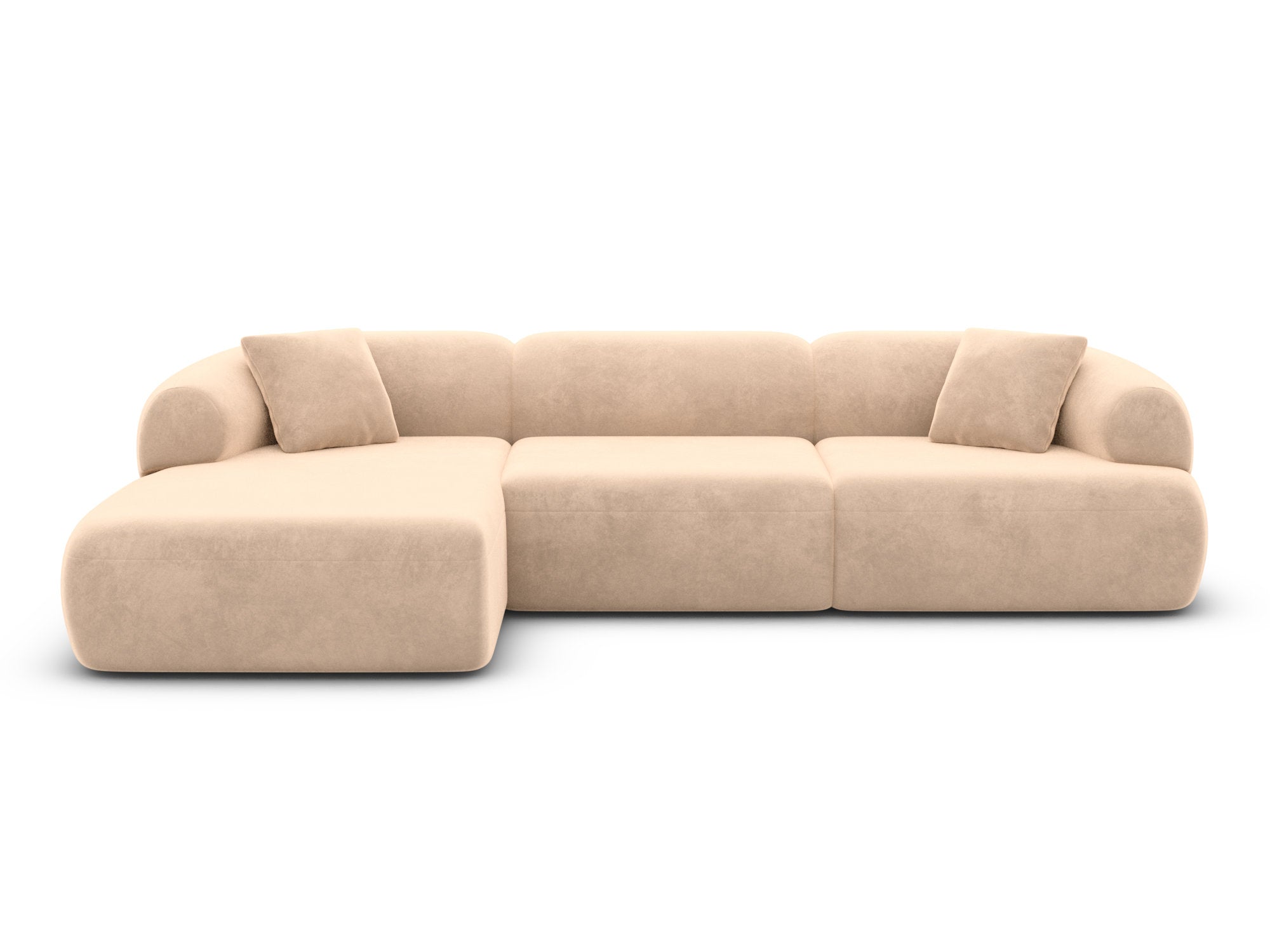 Polster Ecksofa Monteluna L-Form kurz Beige