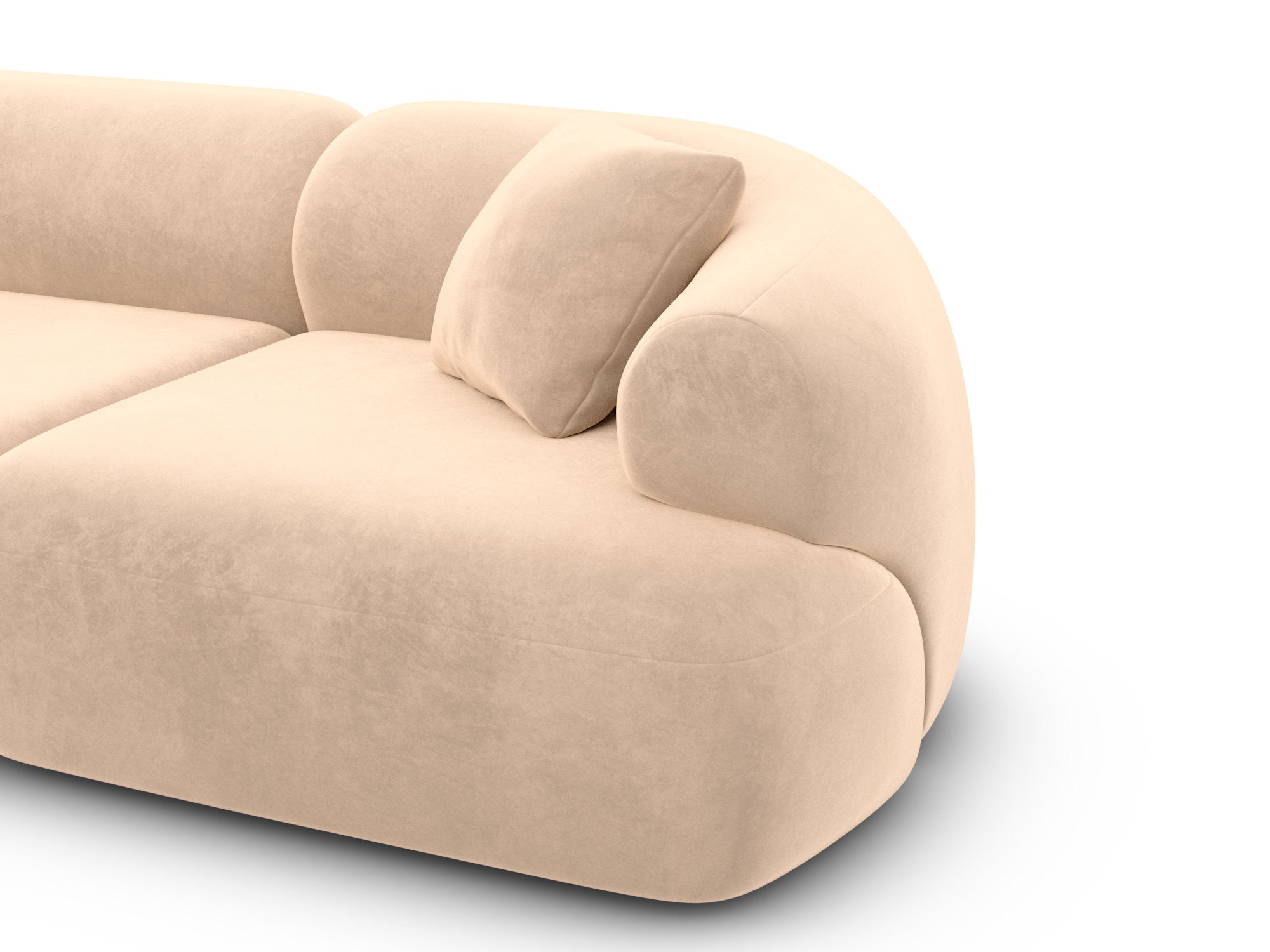 Polster Ecksofa Monteluna L-Form kurz Beige