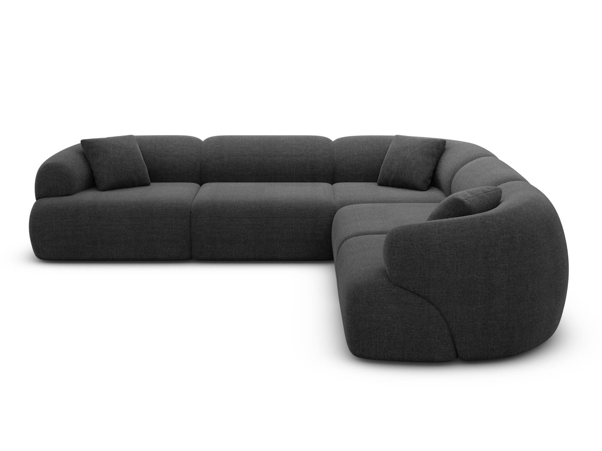 Couch Monteluna L-Form in Stoff Schwarz