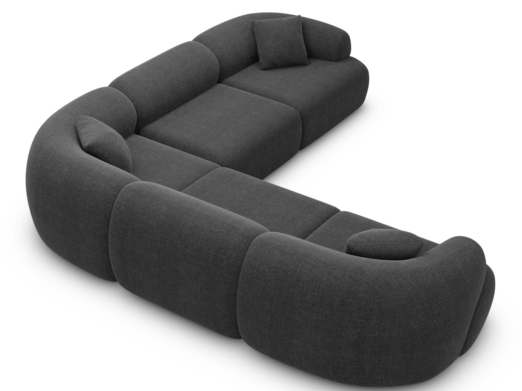 Couch Monteluna L-Form in Stoff Schwarz