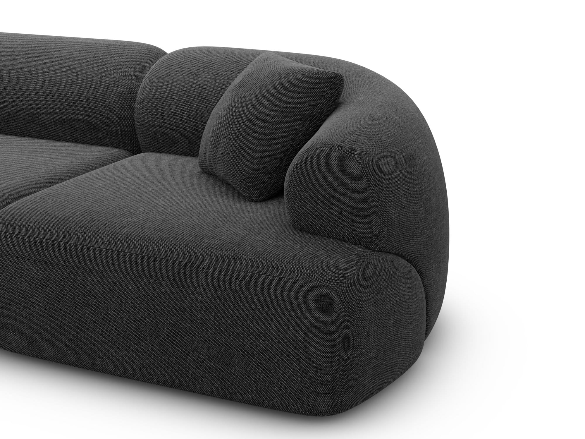 Couch Monteluna L-Form in Stoff Schwarz