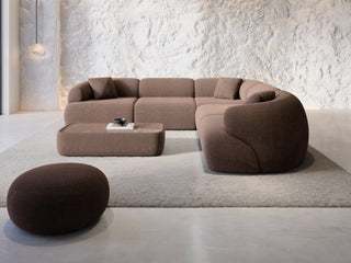Couch Monteluna L-Form in Stoff Braun
