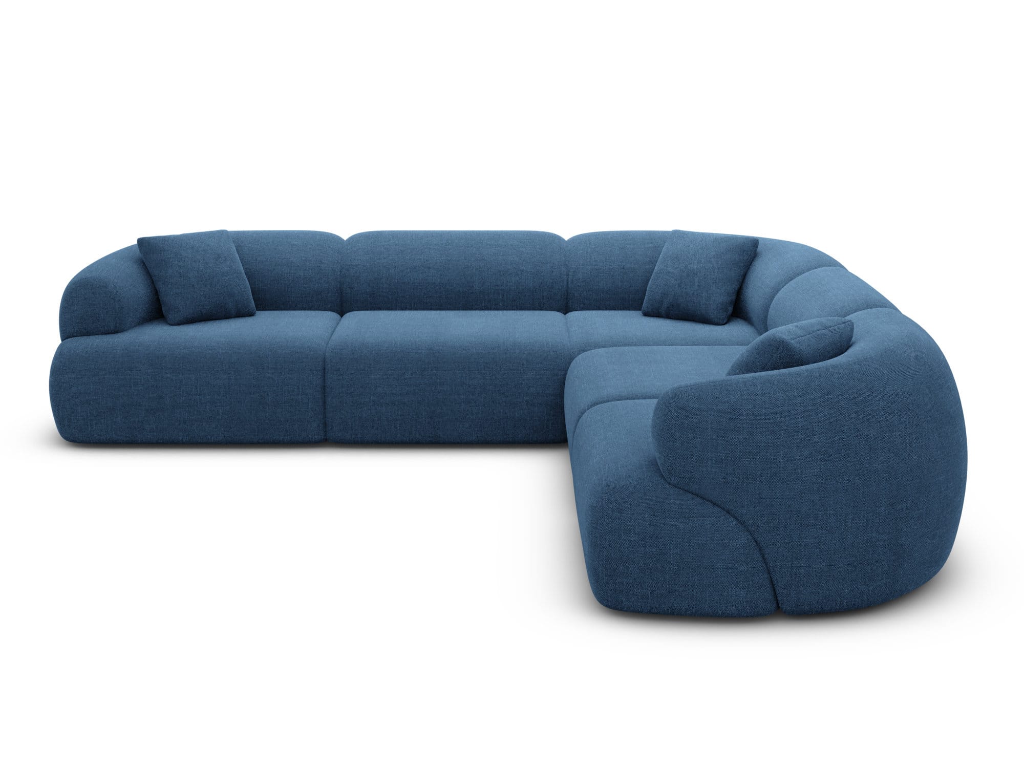 Couch Monteluna L Form in Stoff dunkelblau