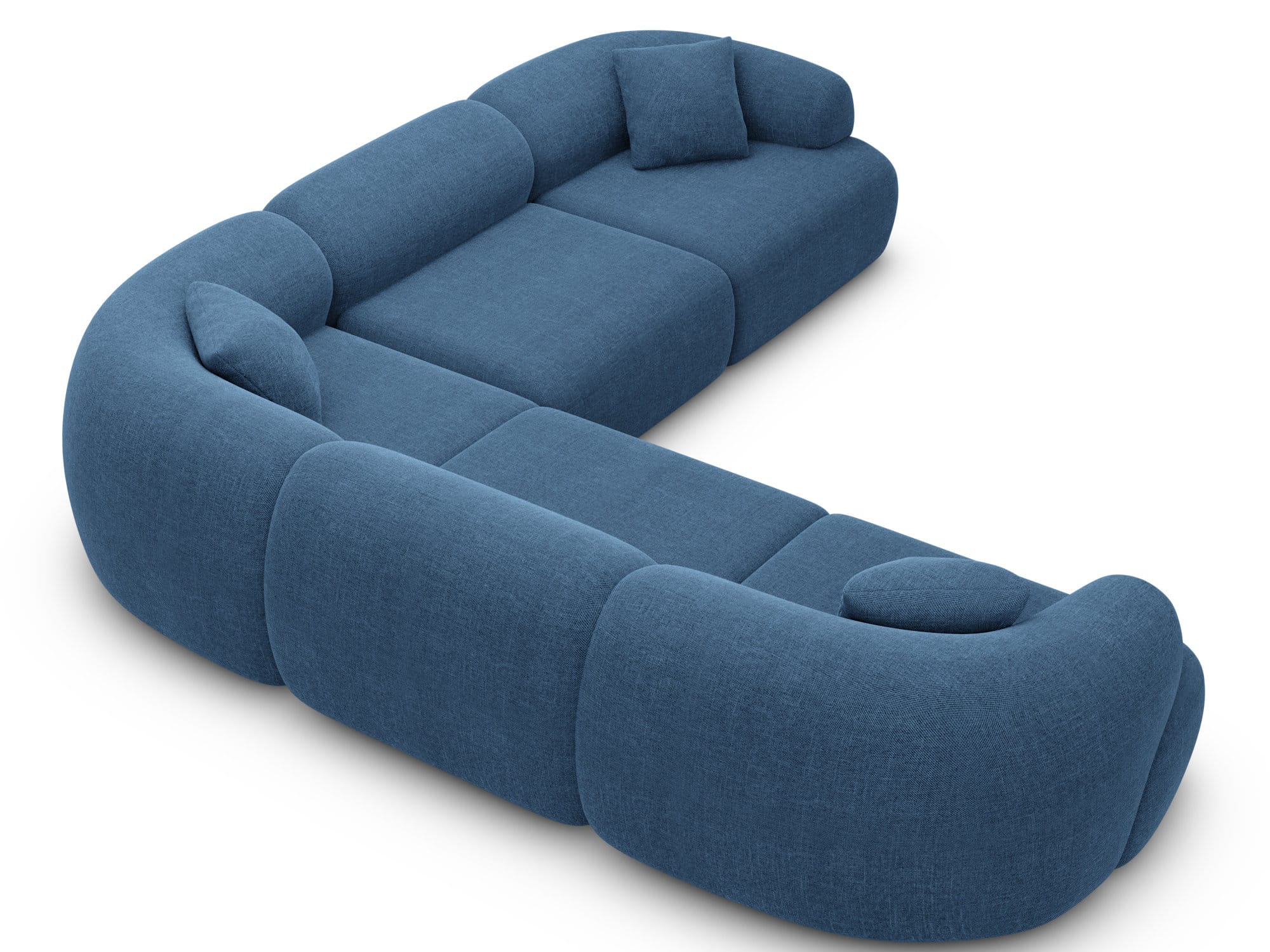 Couch Monteluna L Form in Stoff dunkelblau