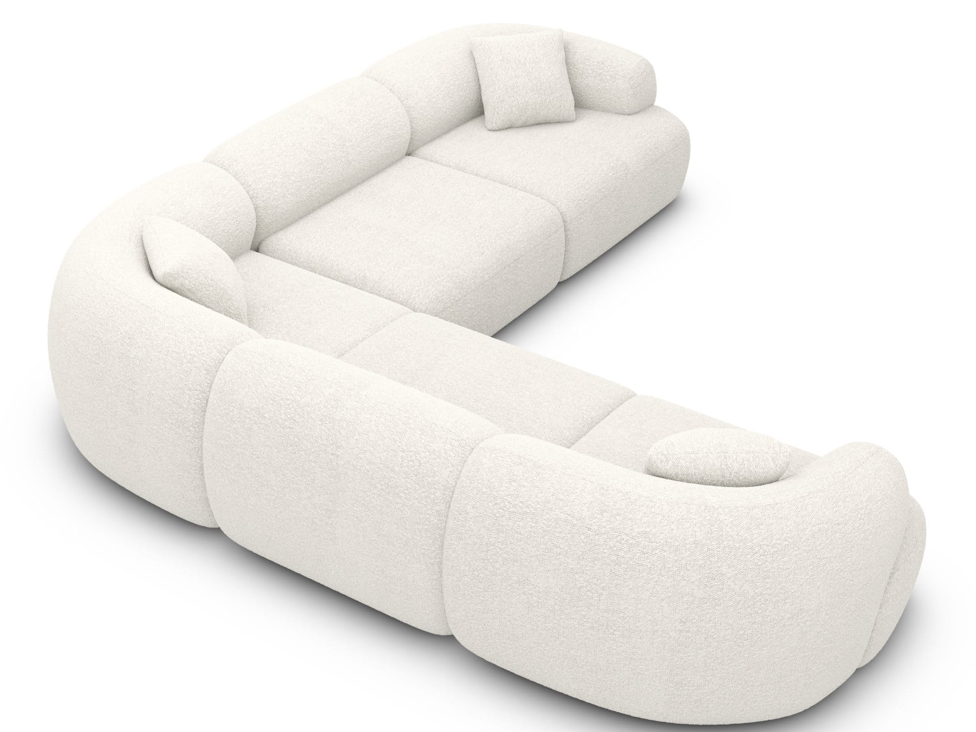 Couch Monteluna L-Form in Stoff Weiß