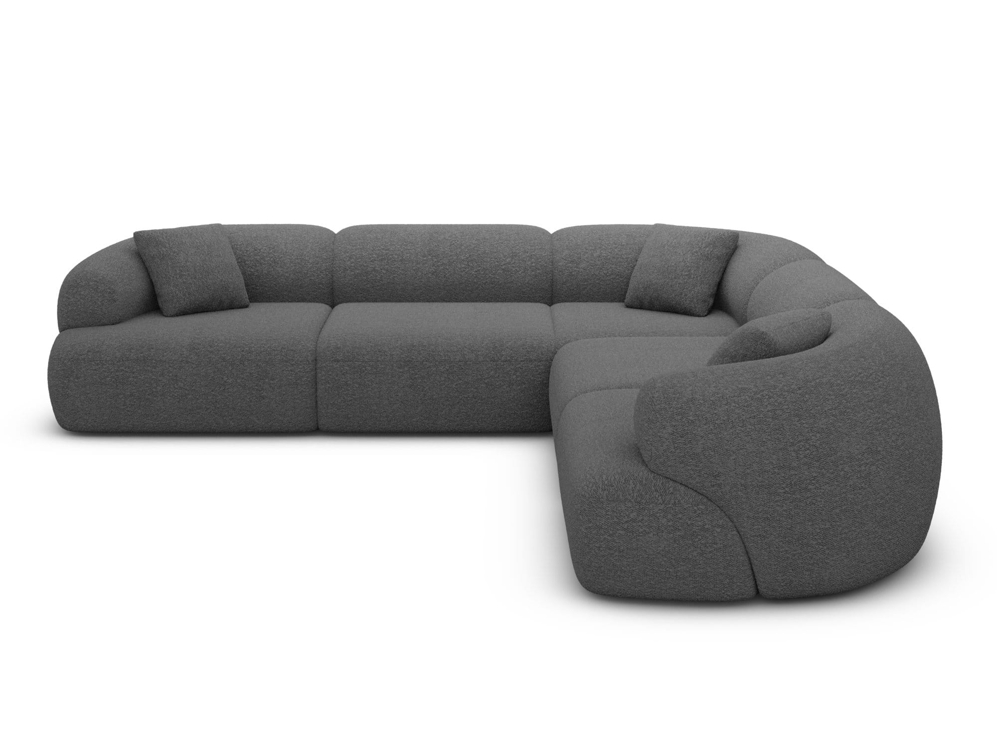 Couch Monteluna L-Form in Stoff Graphite
