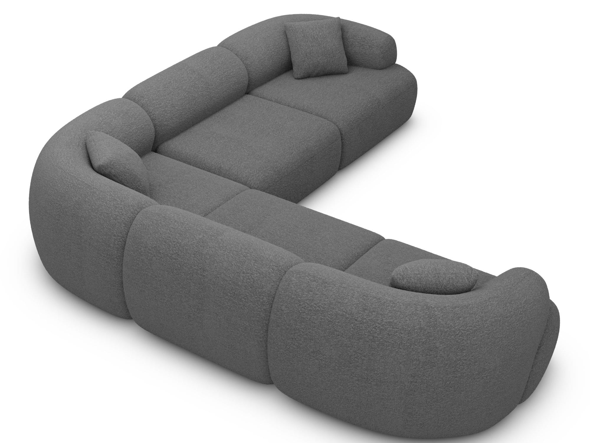 Couch Monteluna L-Form in Stoff Graphite