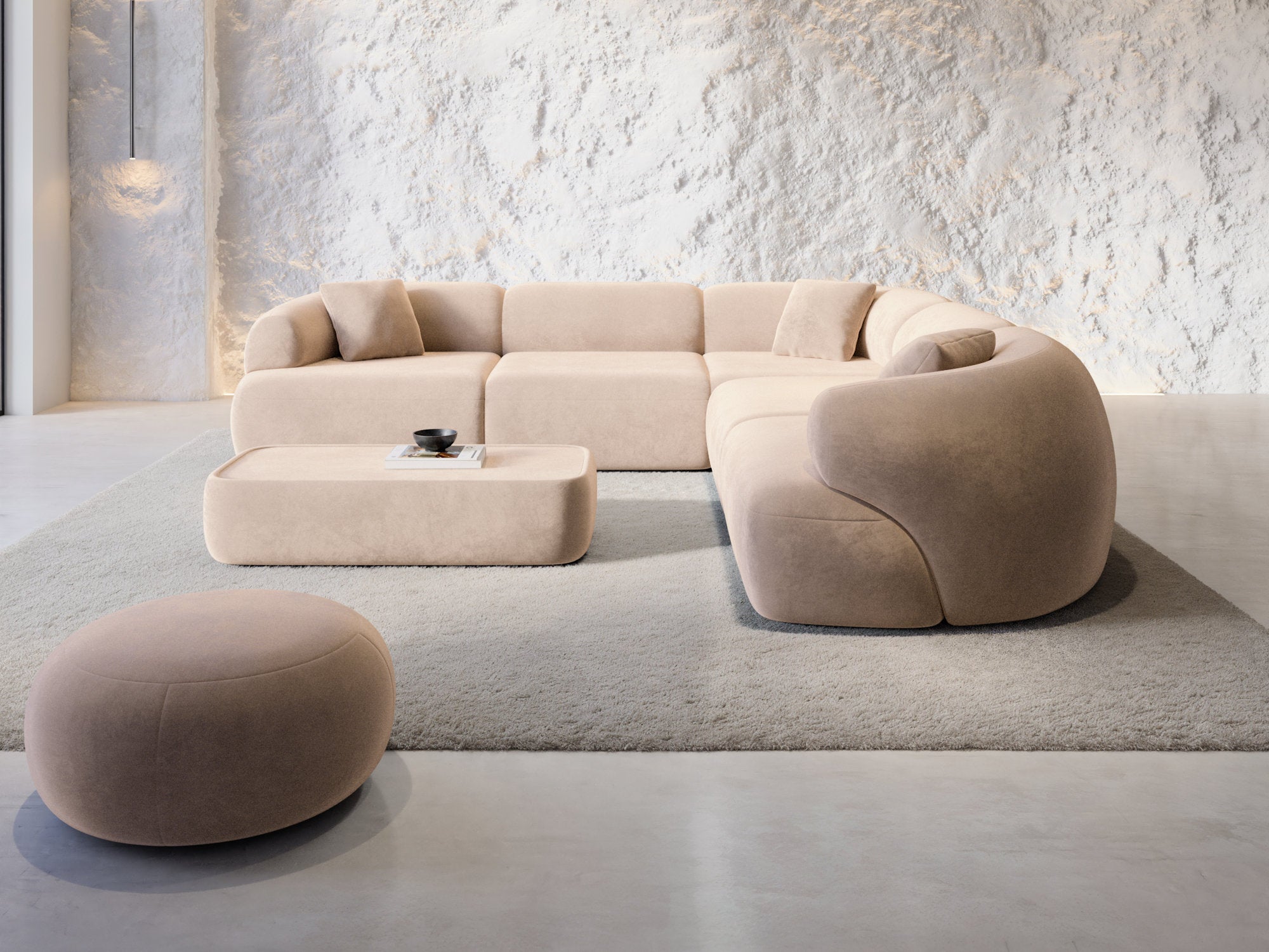 Polster Ecksofa Monteluna L Form Beige