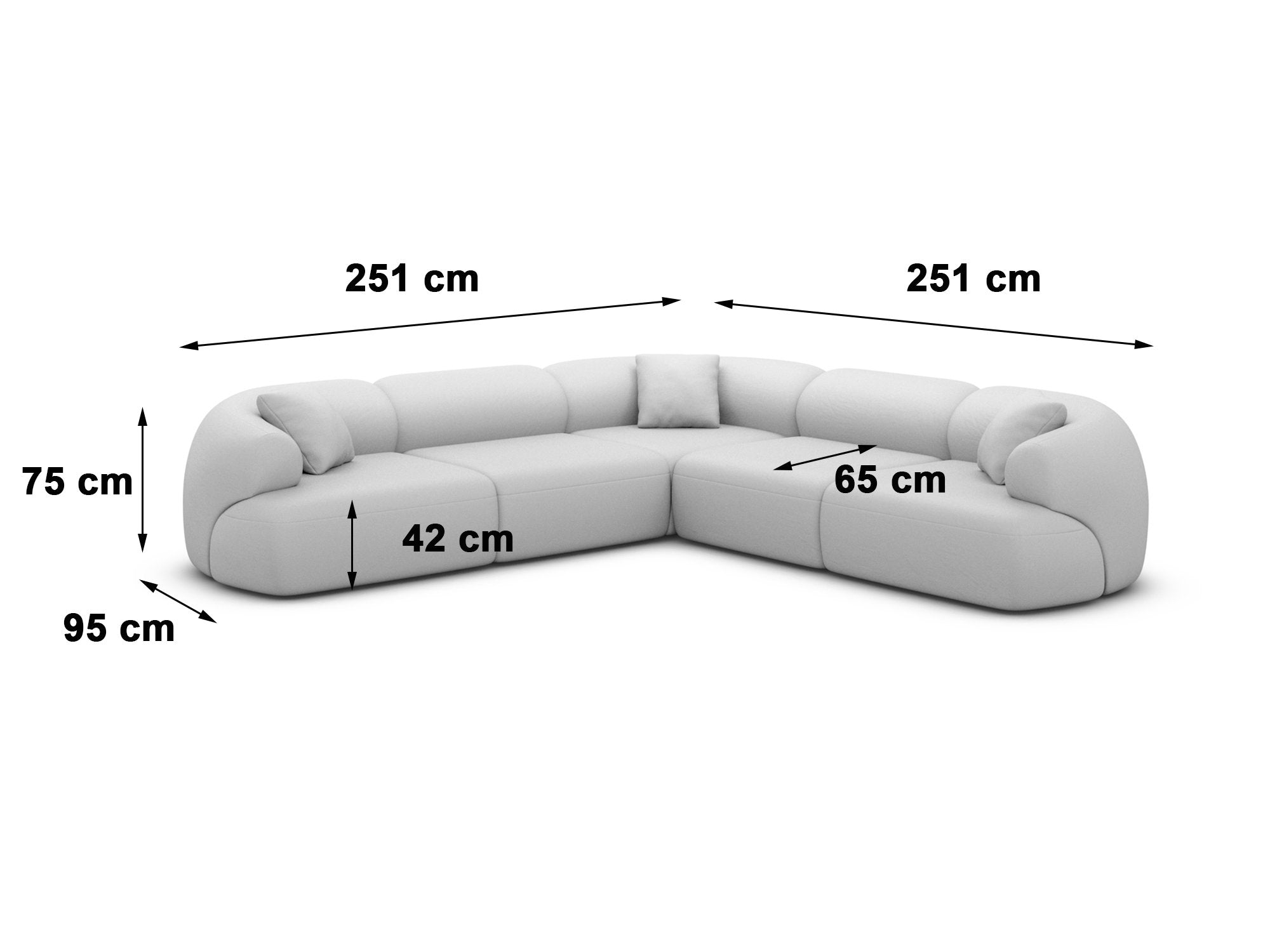 Polster Ecksofa Monteluna L Form Beige