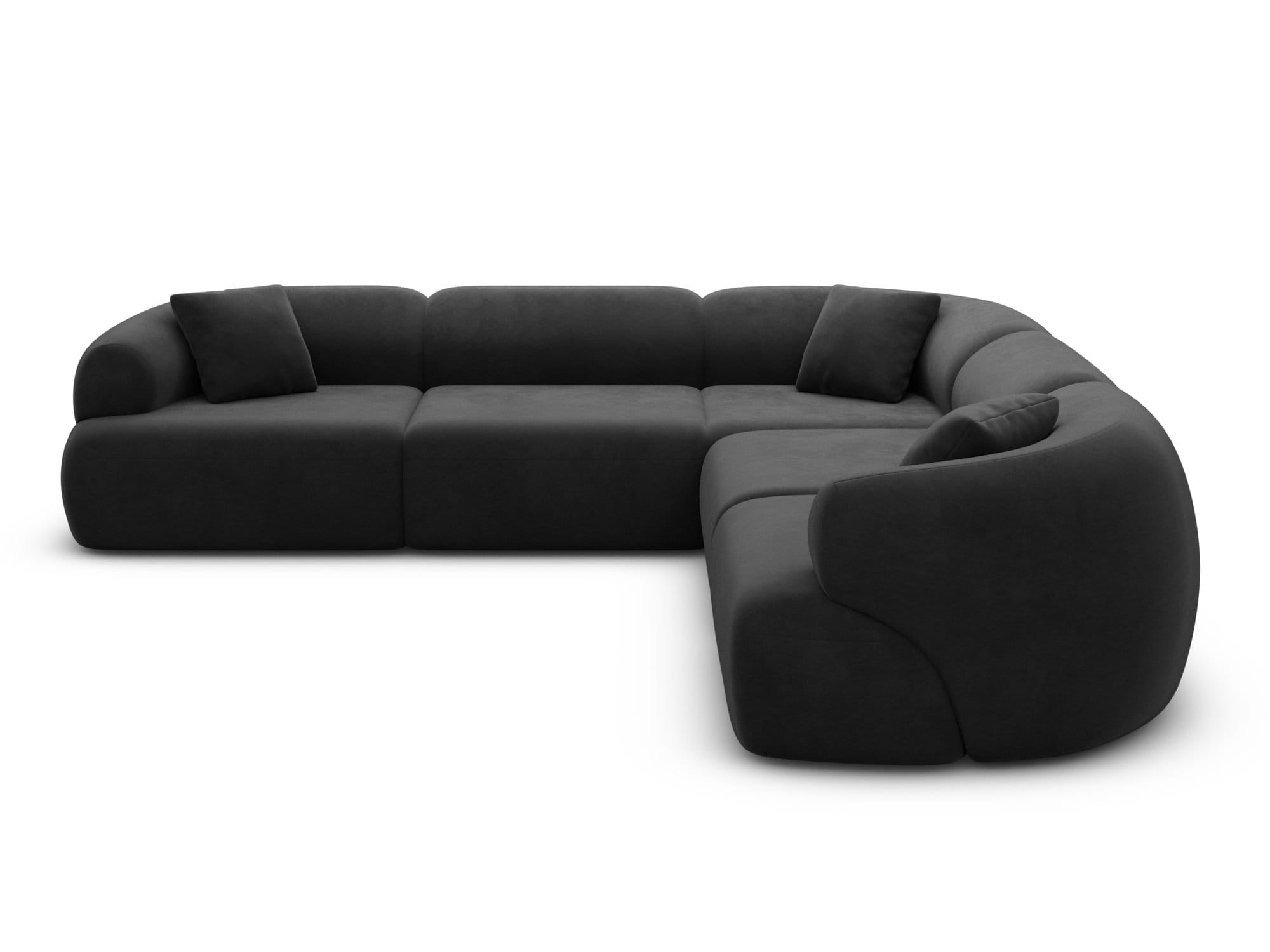 Polster Ecksofa Monteluna L Form Schwarz
